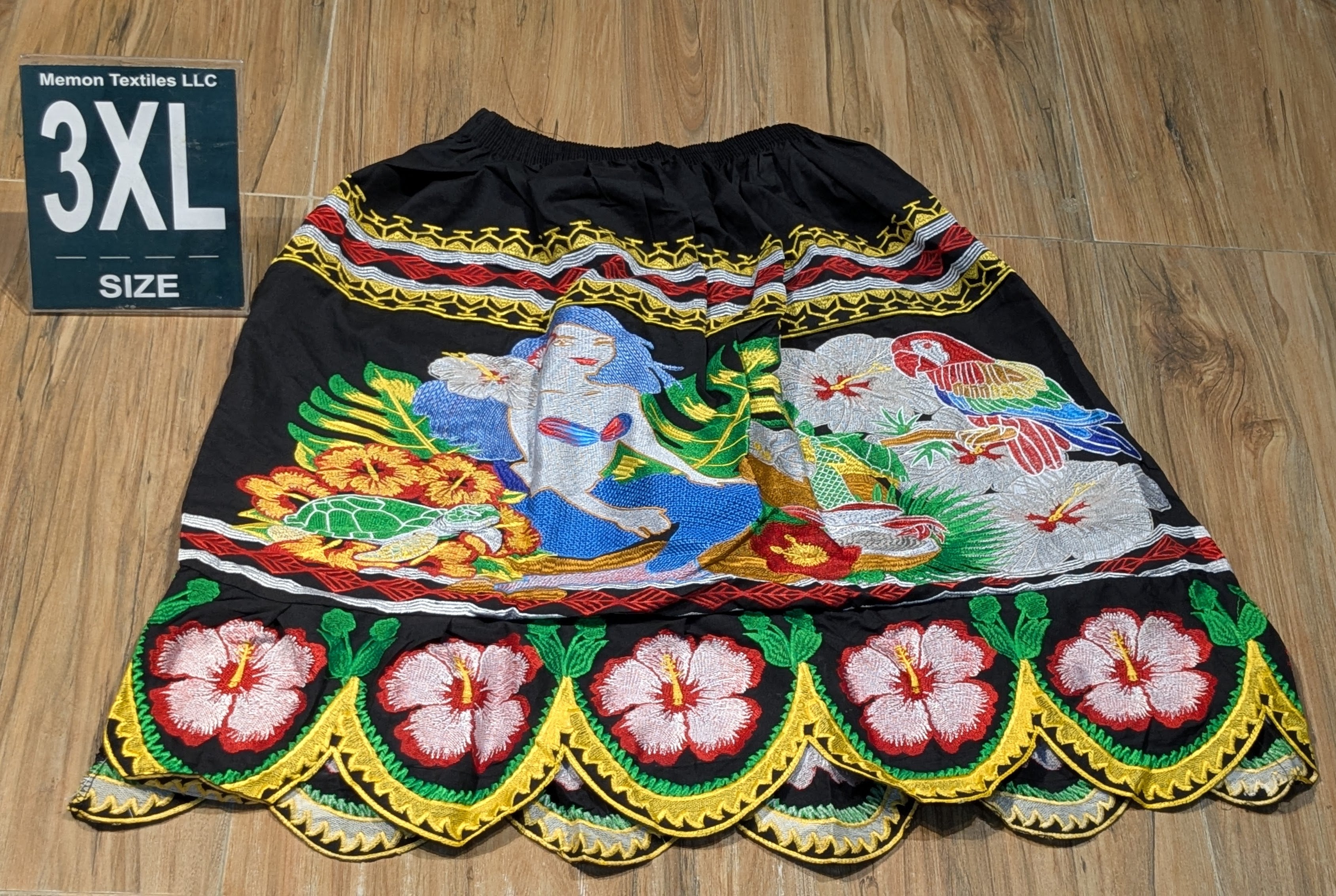 Floral Embroidered Island Skirts (Urohs) - 3XL #1453