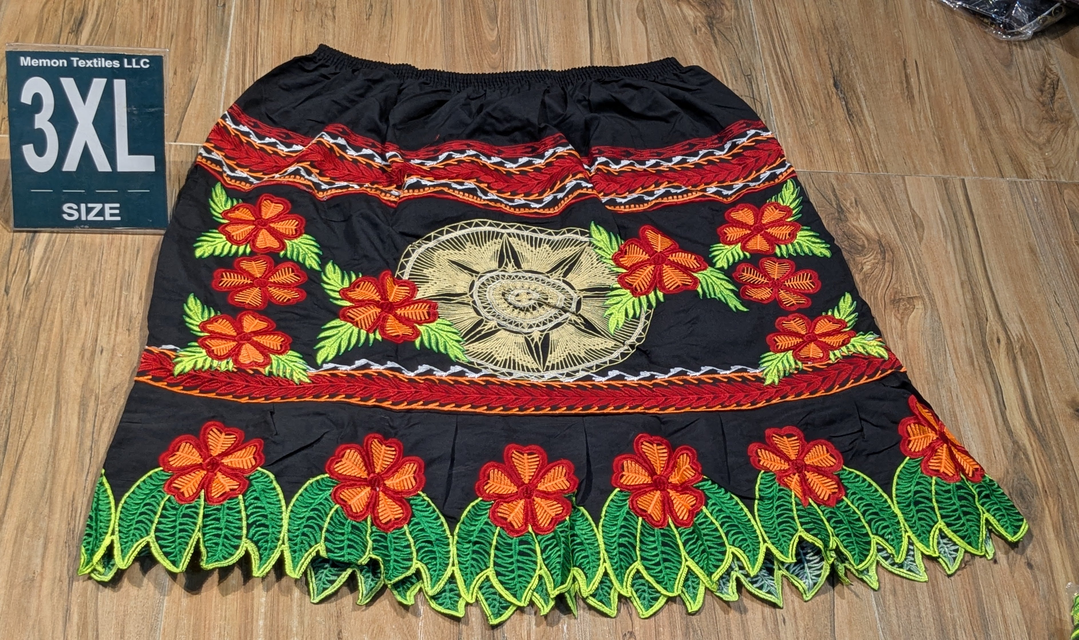 Floral Embroidered Island Skirts (Urohs) - 3XL #1455