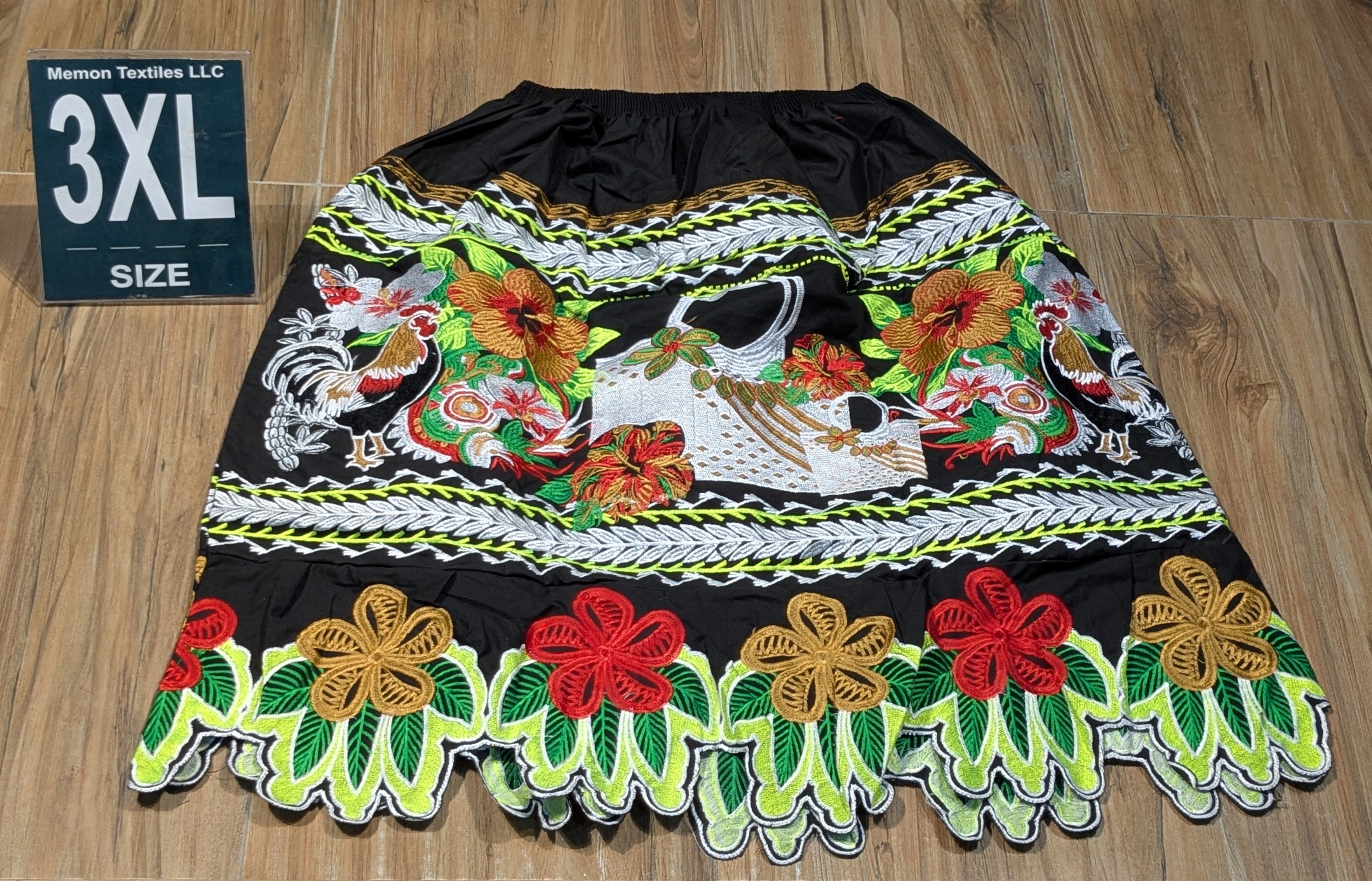 Floral Embroidered Island Skirts (Urohs) - 3XL #1456