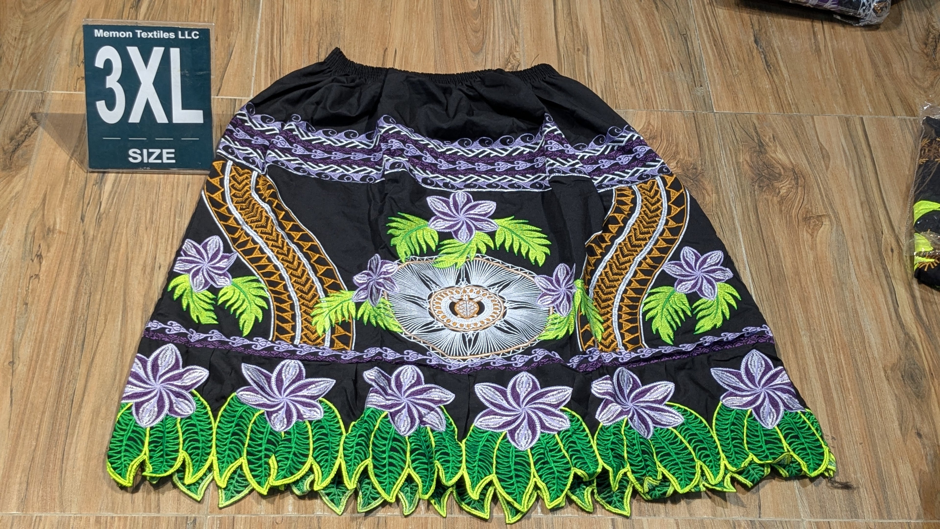 Floral Embroidered Island Skirts (Urohs) - 3XL #1457