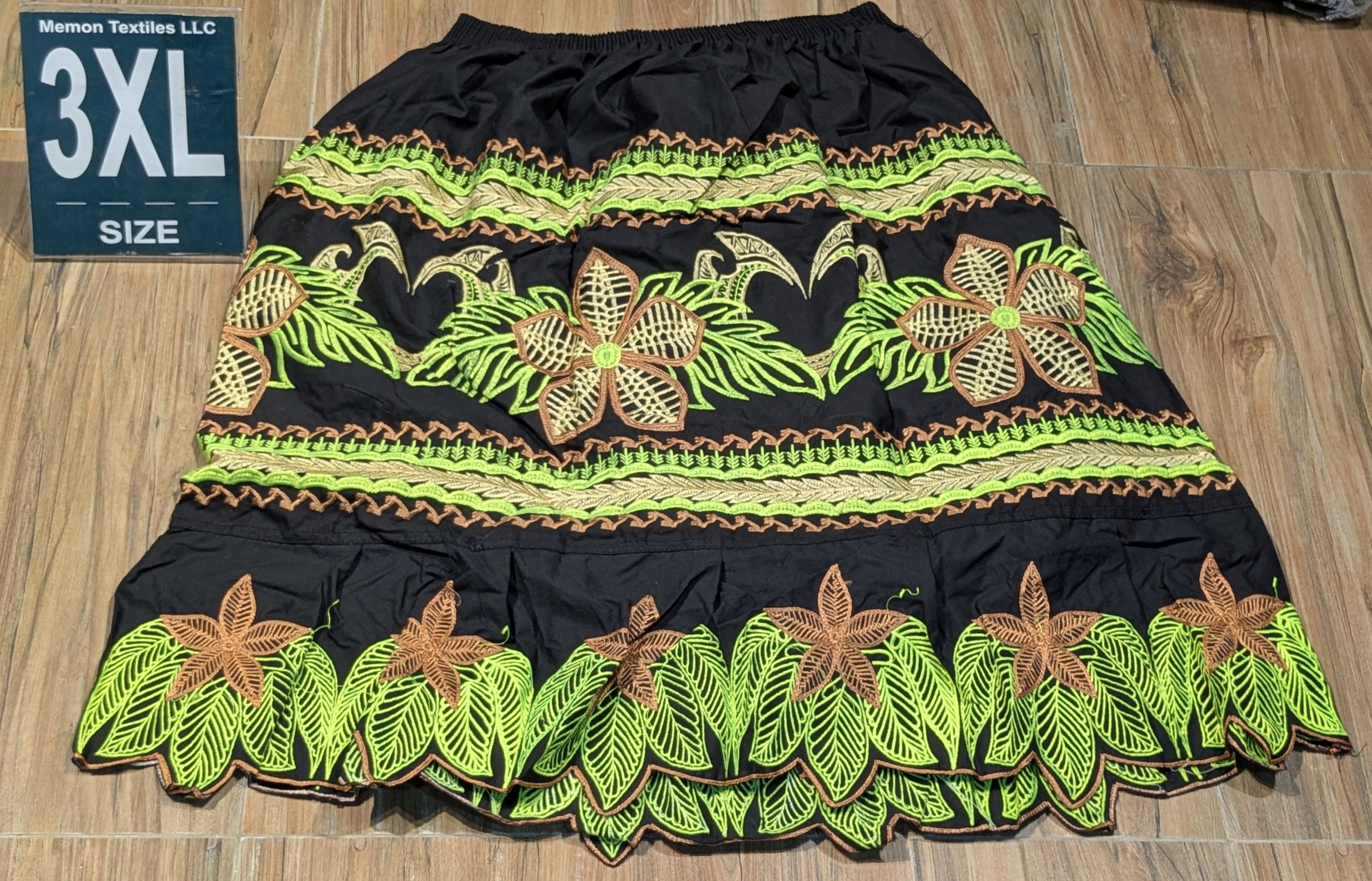 Floral Embroidered Island Skirts (Urohs) - 3XL #1458
