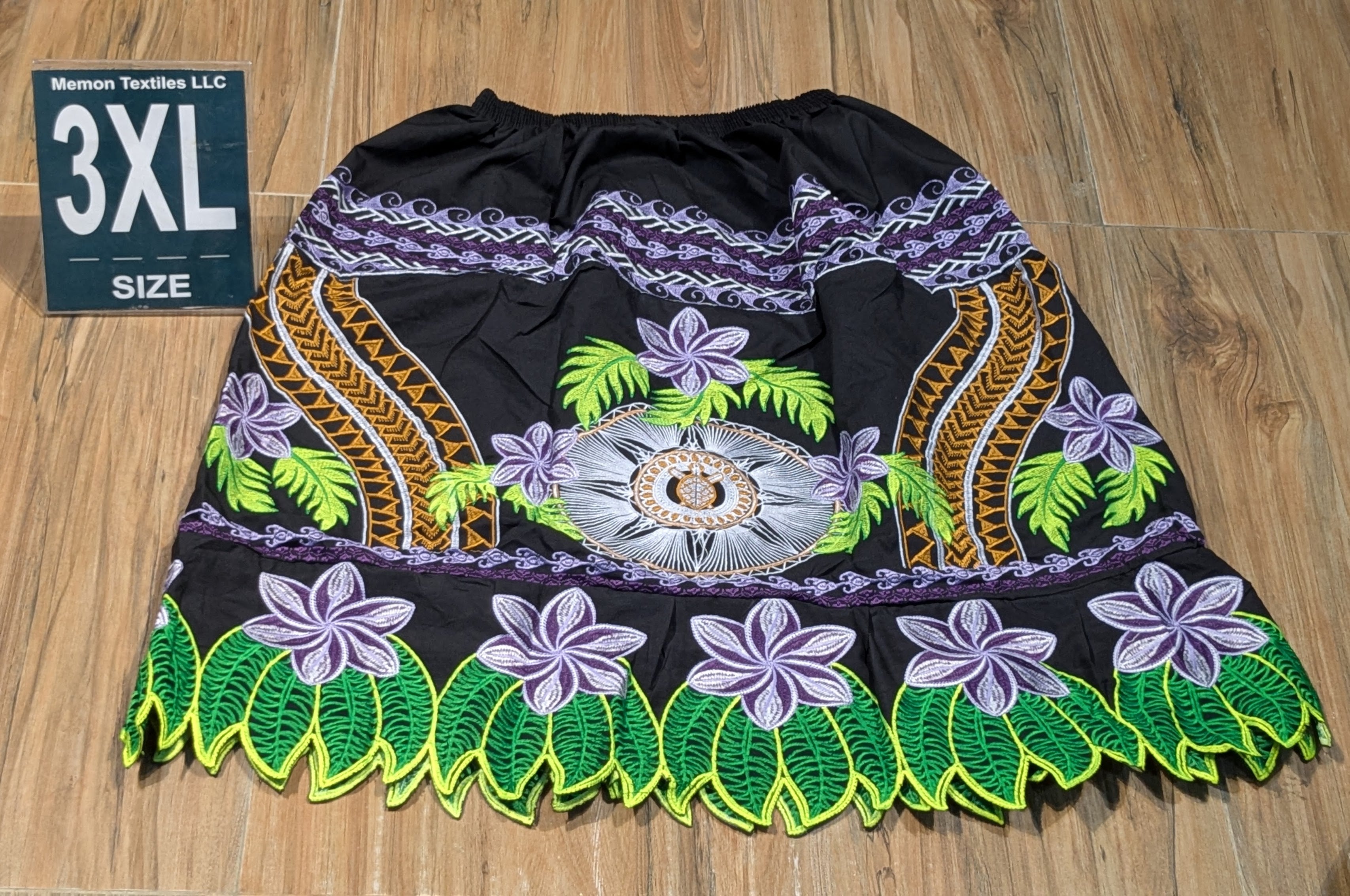 Floral Embroidered Island Skirts (Urohs) - 3XL #1459