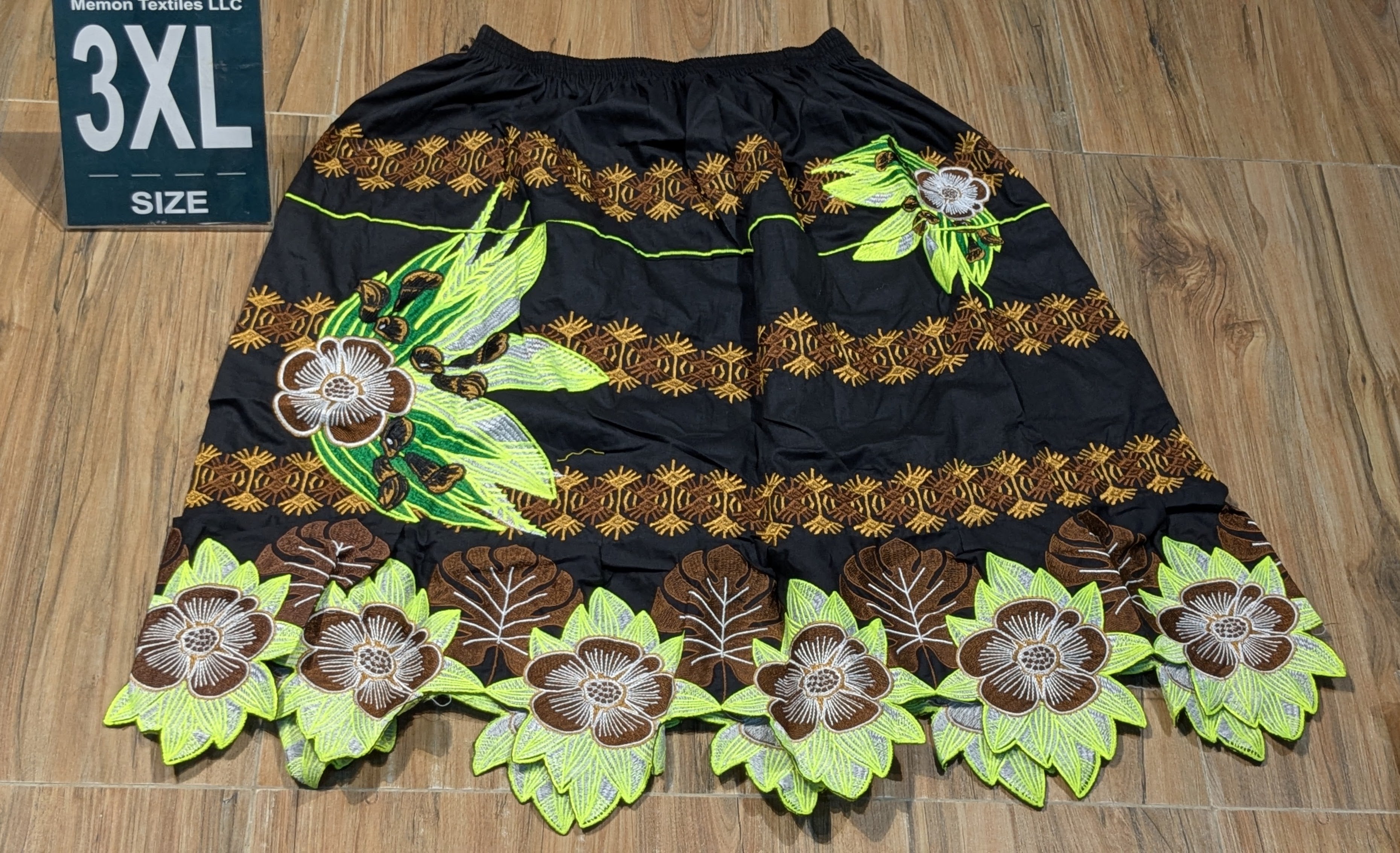 Floral Embroidered Island Skirts (Urohs) - 3XL #1460