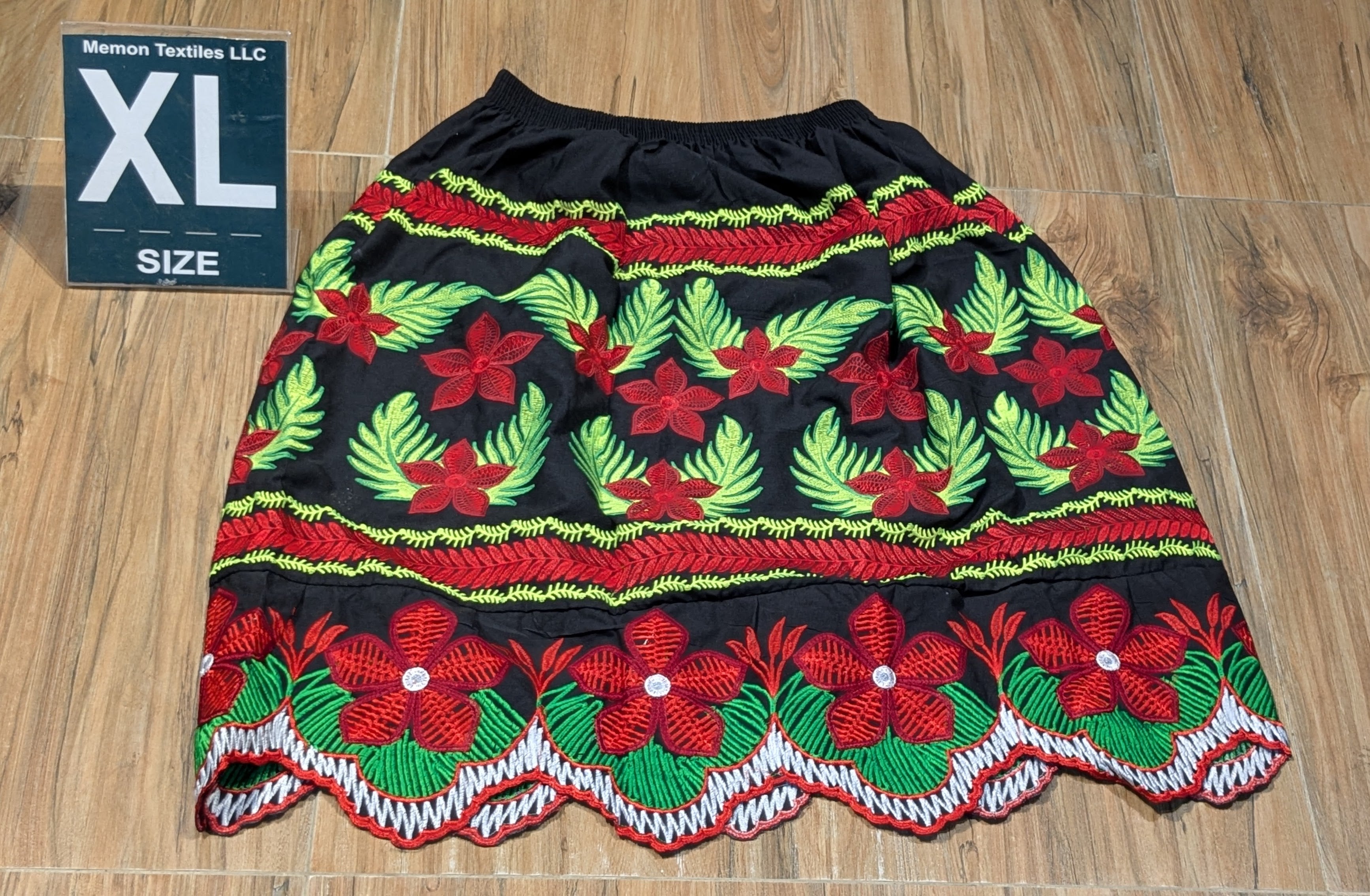 Floral Embroidered Island Skirts (Urohs) - XL #1463