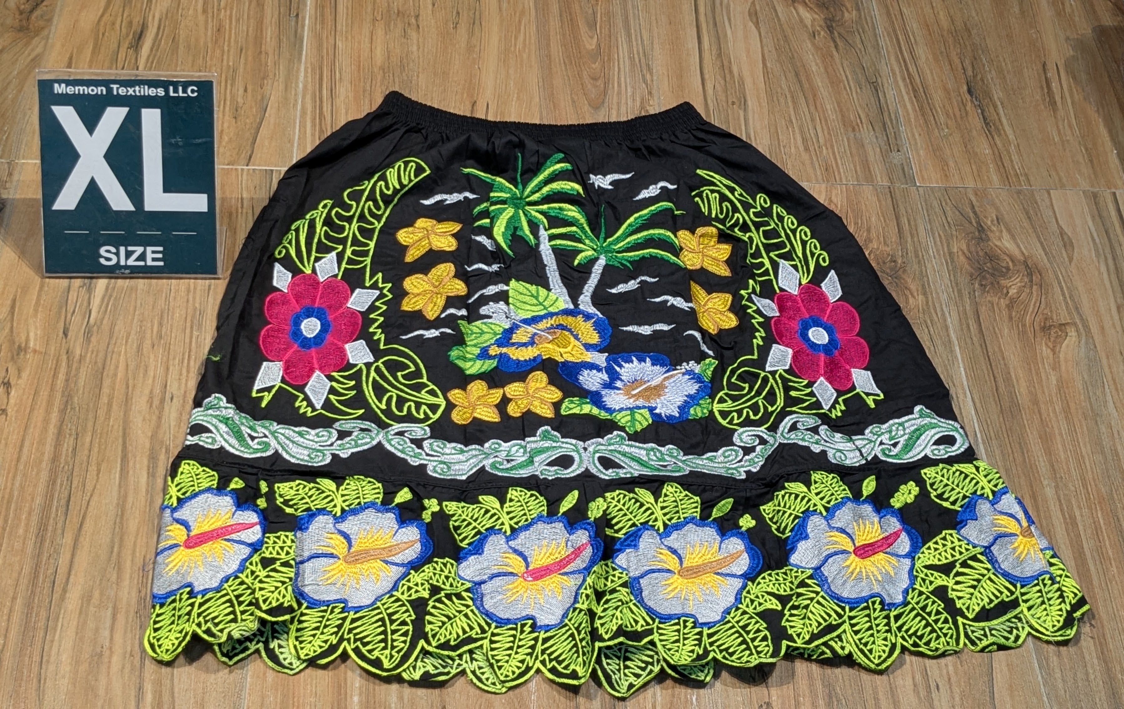 Floral Embroidered Island Skirts (Urohs) - XL #1464