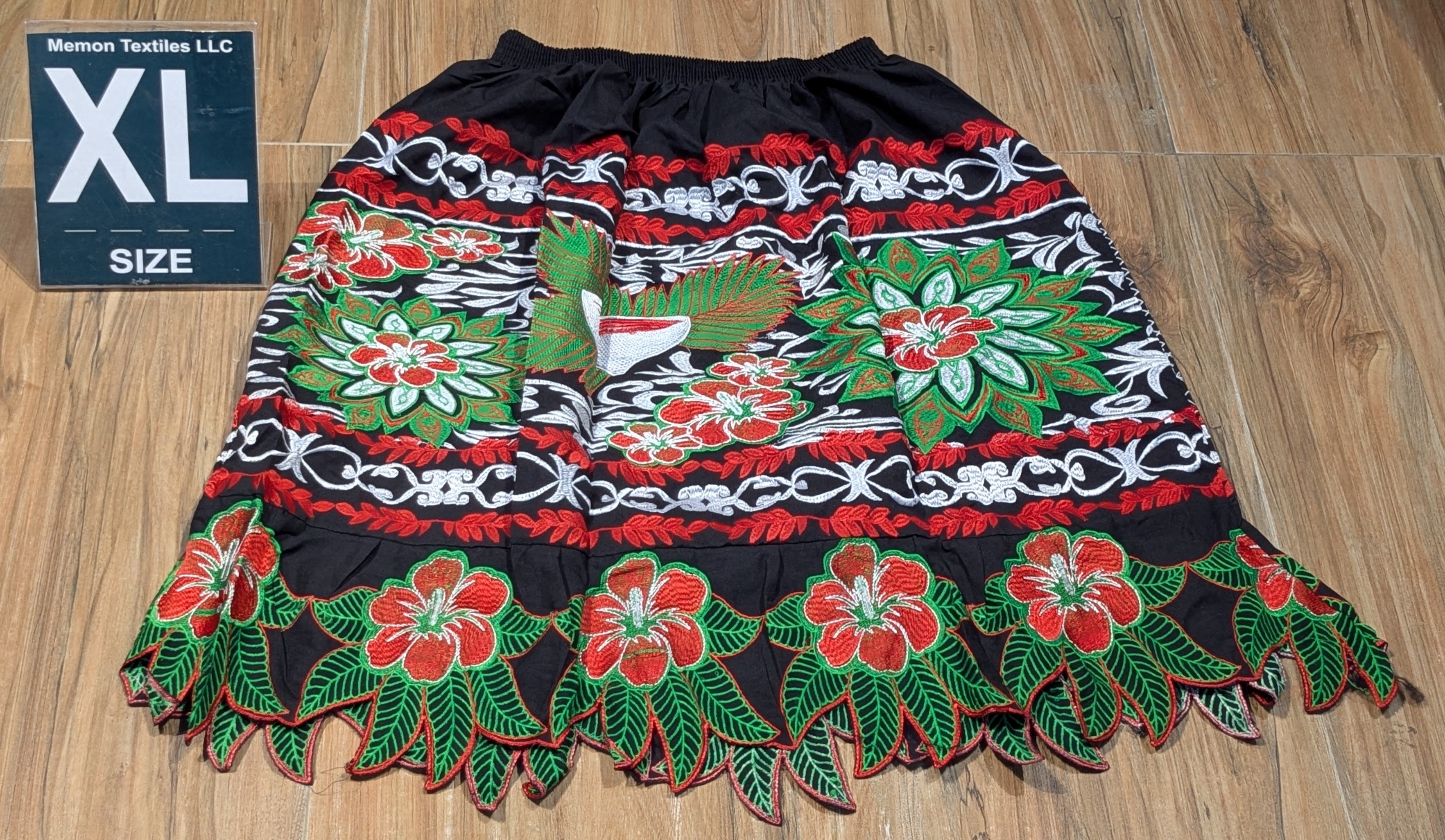 Floral Embroidered Island Skirts (Urohs) - XL #1470