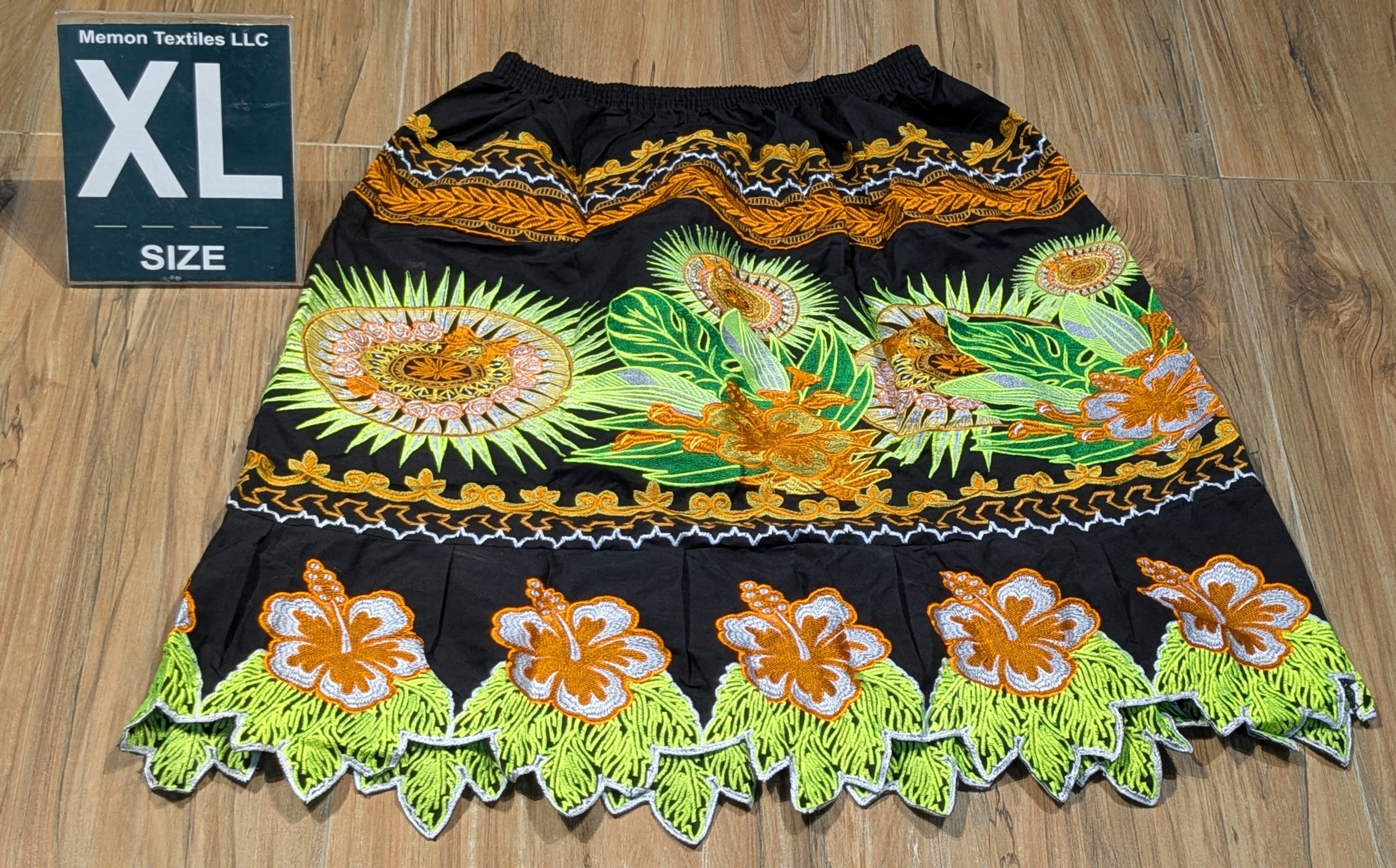 Floral Embroidered Island Skirts (Urohs) - XL #1475