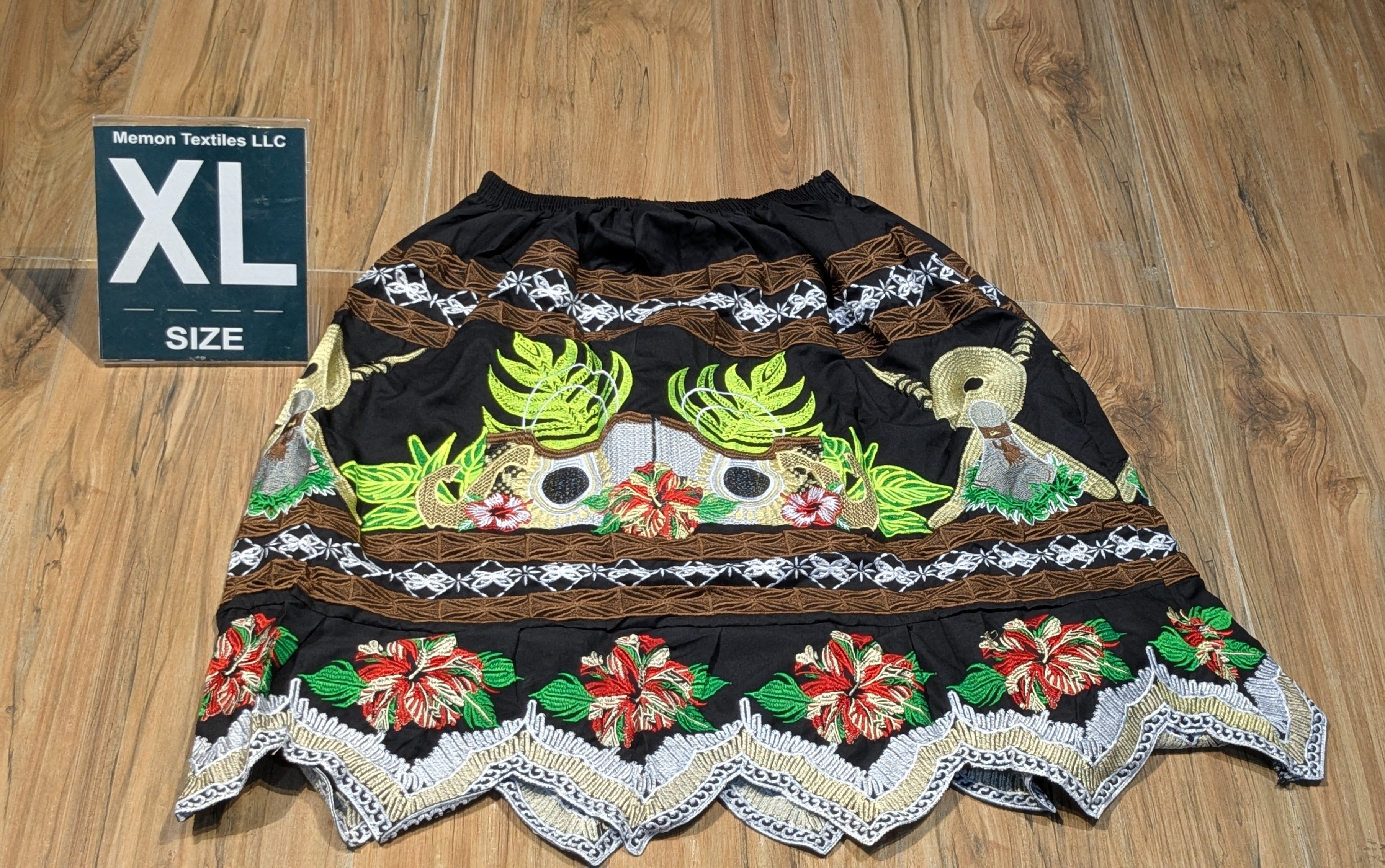 Floral Embroidered Island Skirts (Urohs) - XL #1479