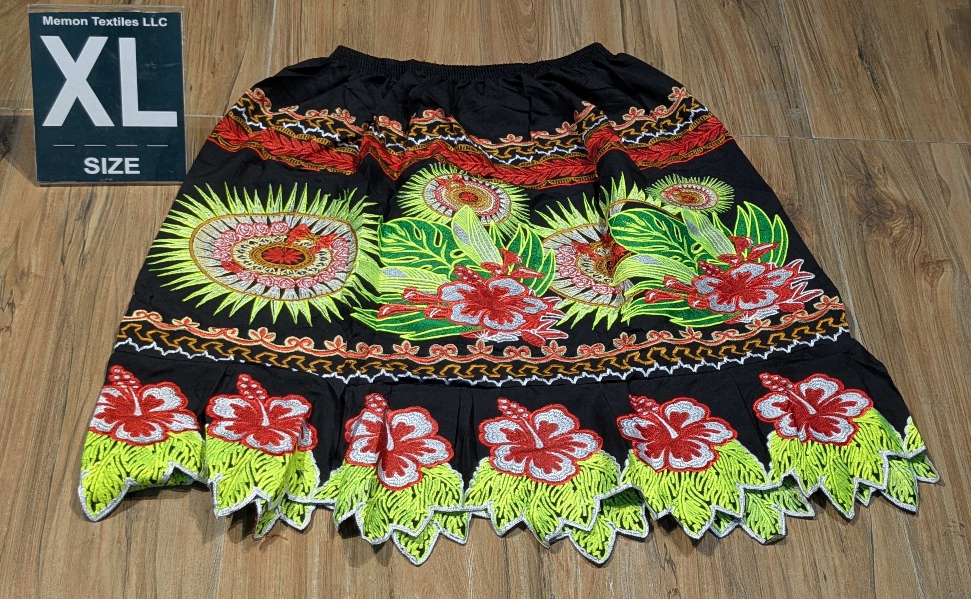 Floral Embroidered Island Skirts (Urohs) - XL #1483