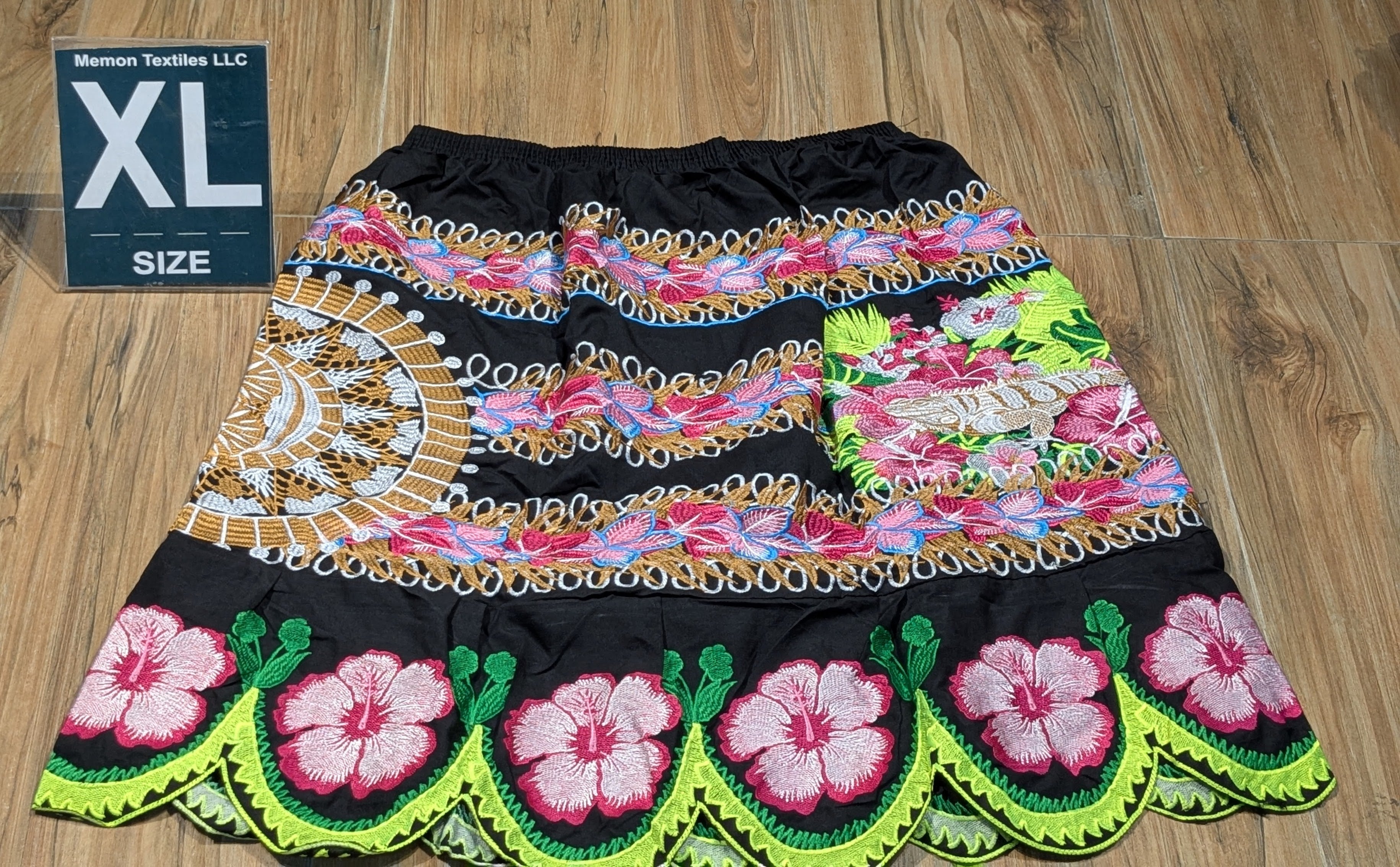 Floral Embroidered Island Skirts (Urohs) - XL #1489