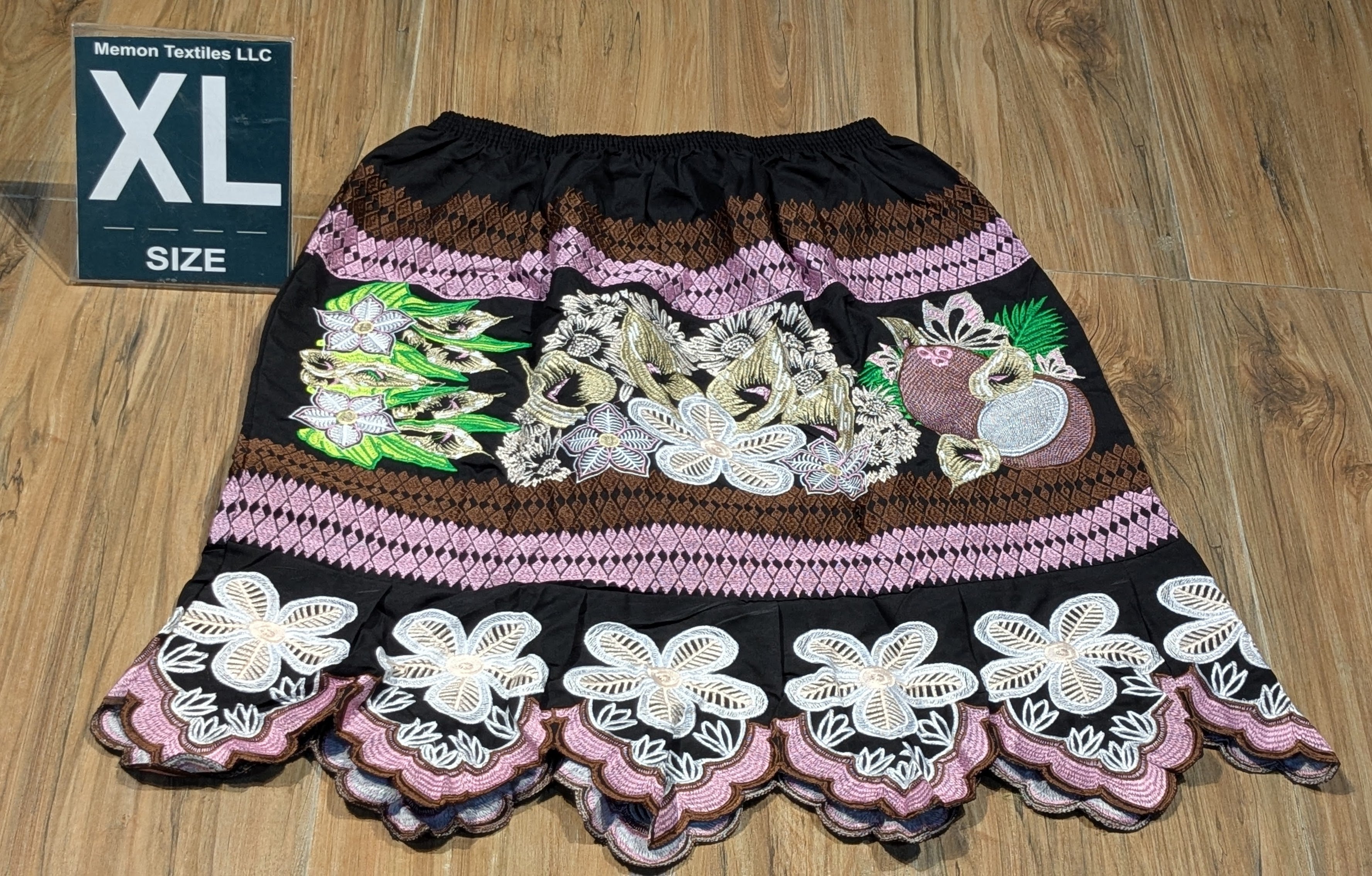 Floral Embroidered Island Skirts (Urohs) - XL #1491