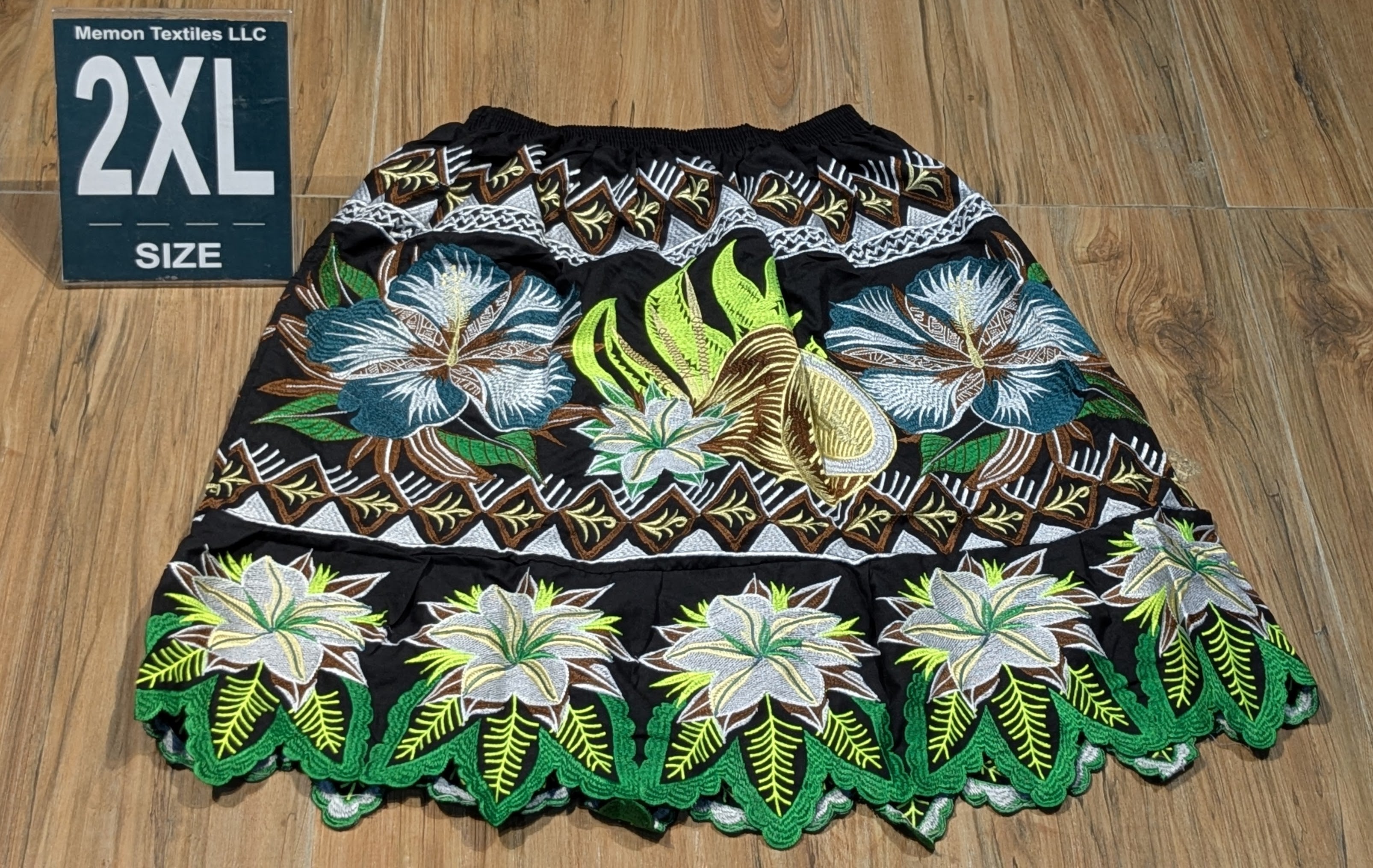 Floral Embroidered Island Skirts (Urohs) - 2XL #1493