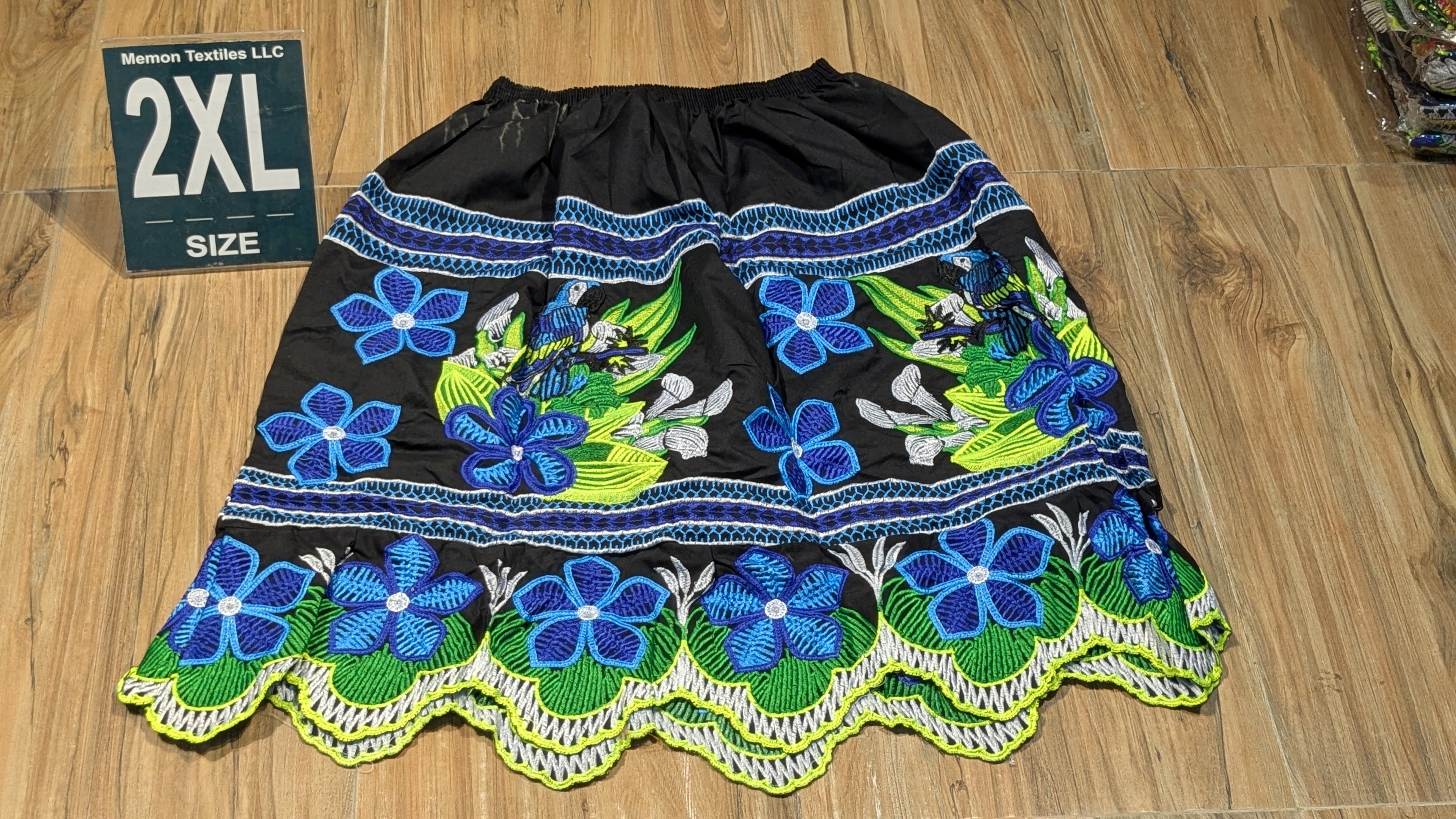 Floral Embroidered Island Skirts (Urohs) - 2XL #1494