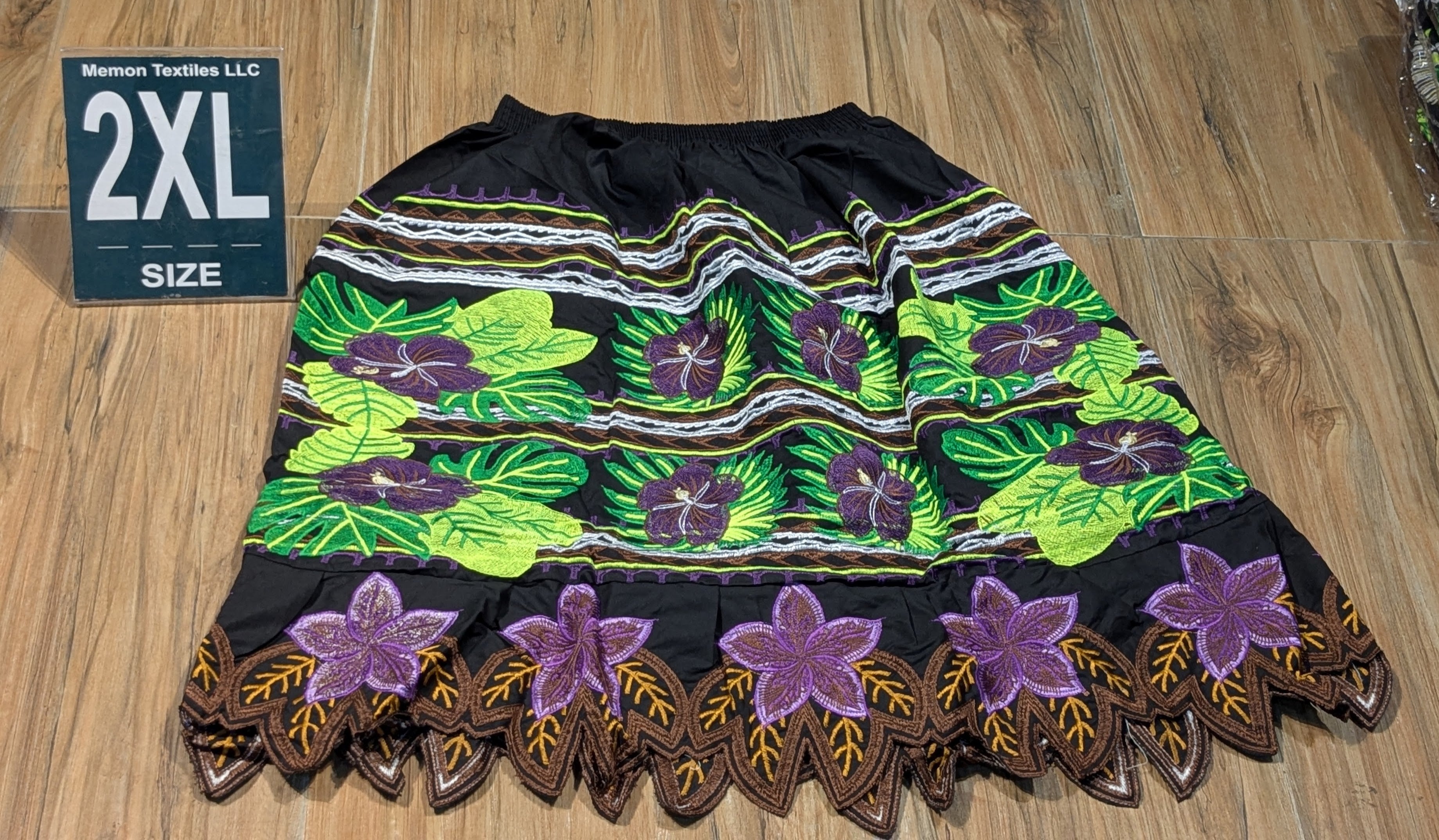 Floral Embroidered Island Skirts (Urohs) - 2XL #1495