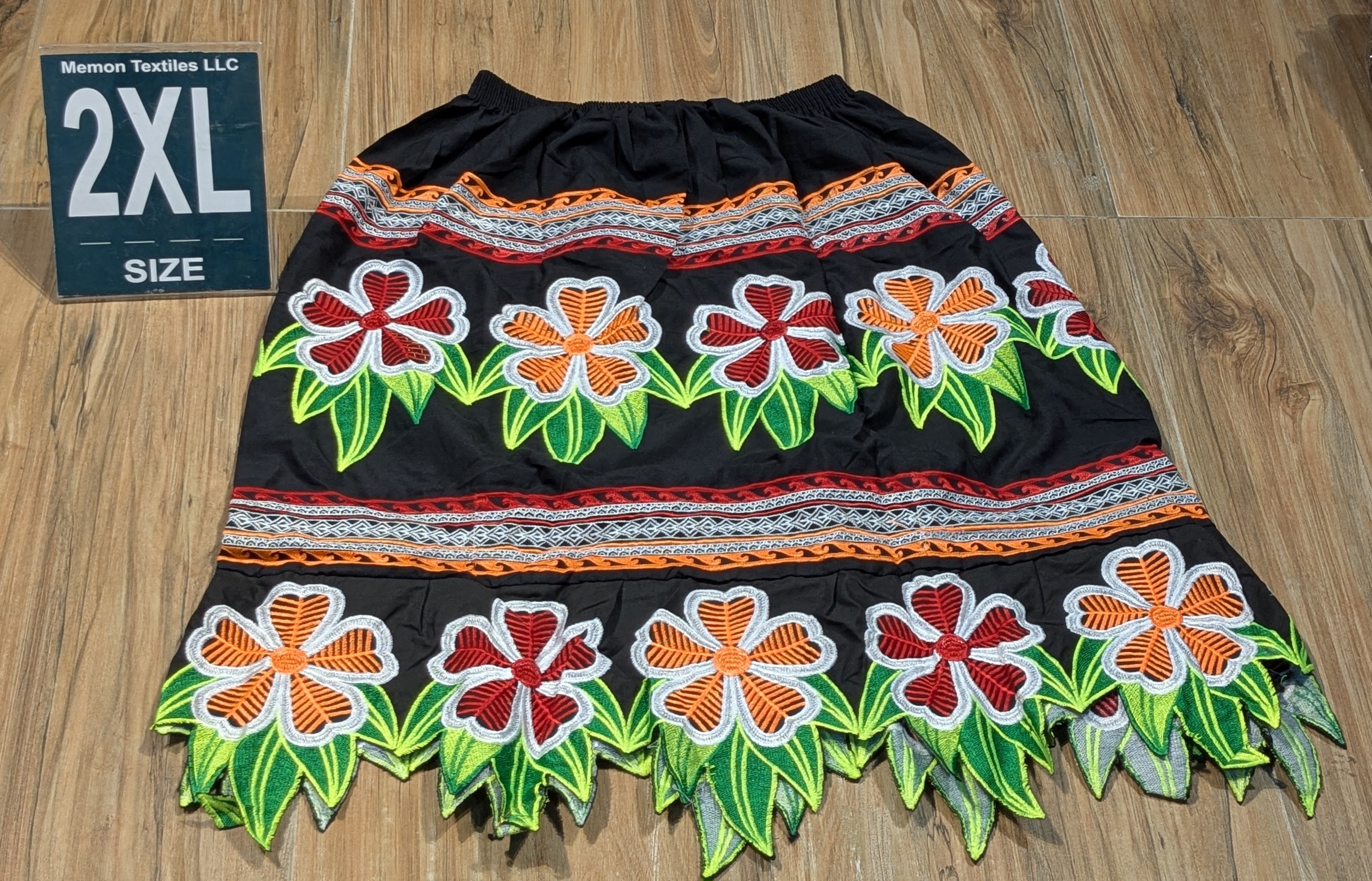 Floral Embroidered Island Skirts (Urohs) - 2XL #1496
