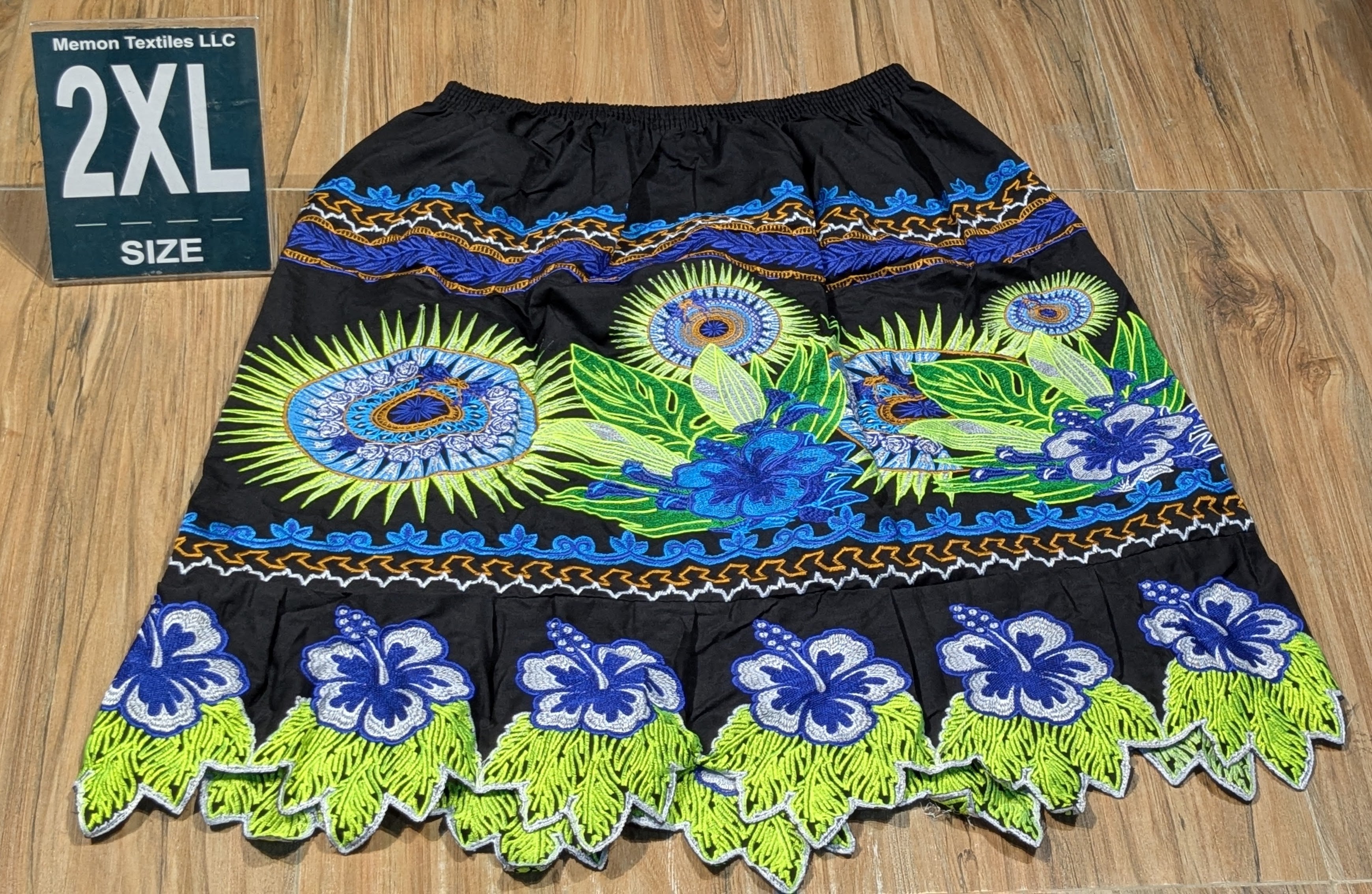 Floral Embroidered Island Skirts (Urohs) - 2XL #1497
