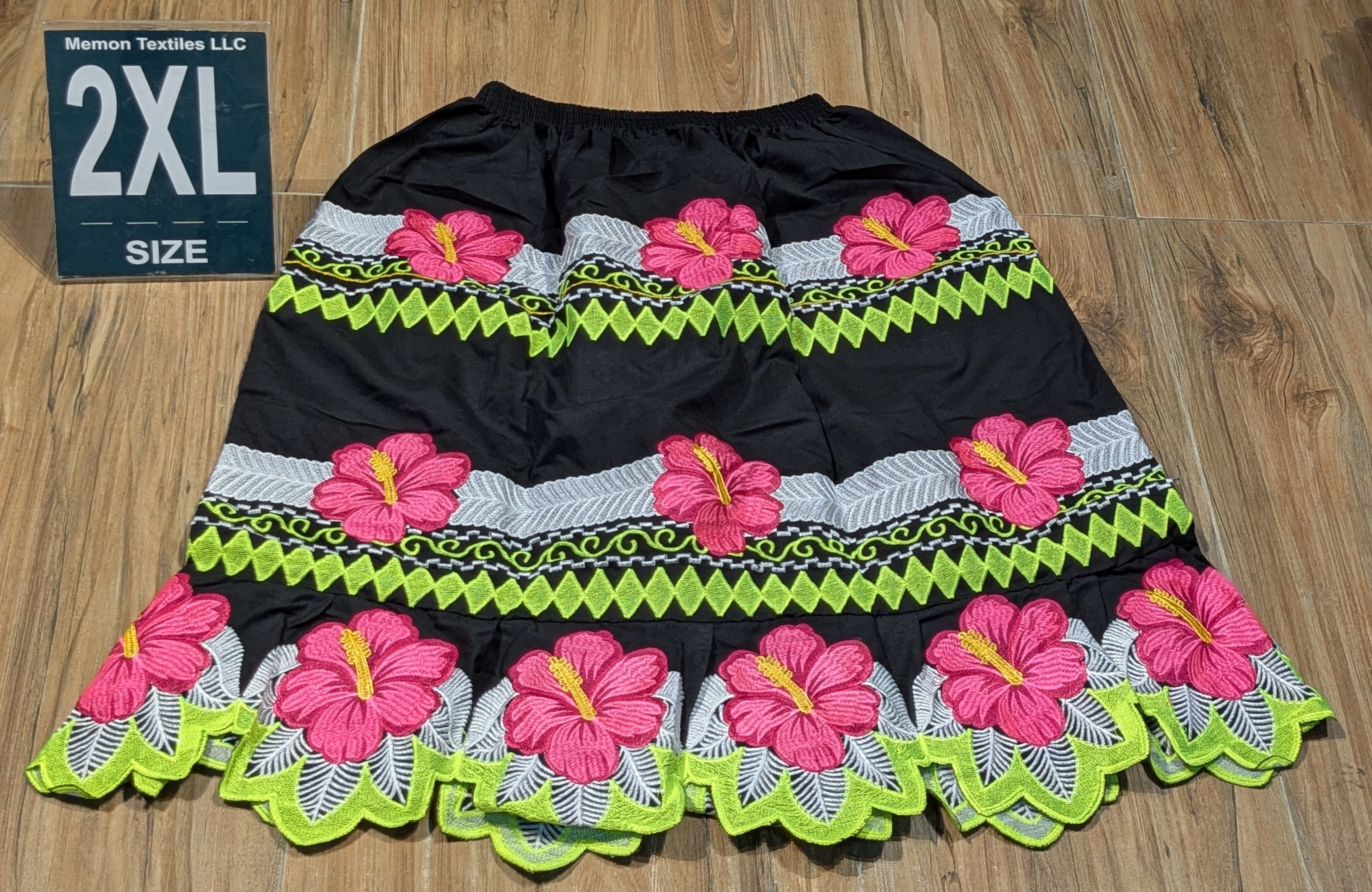 Floral Embroidered Island Skirts (Urohs) - 2XL #1498