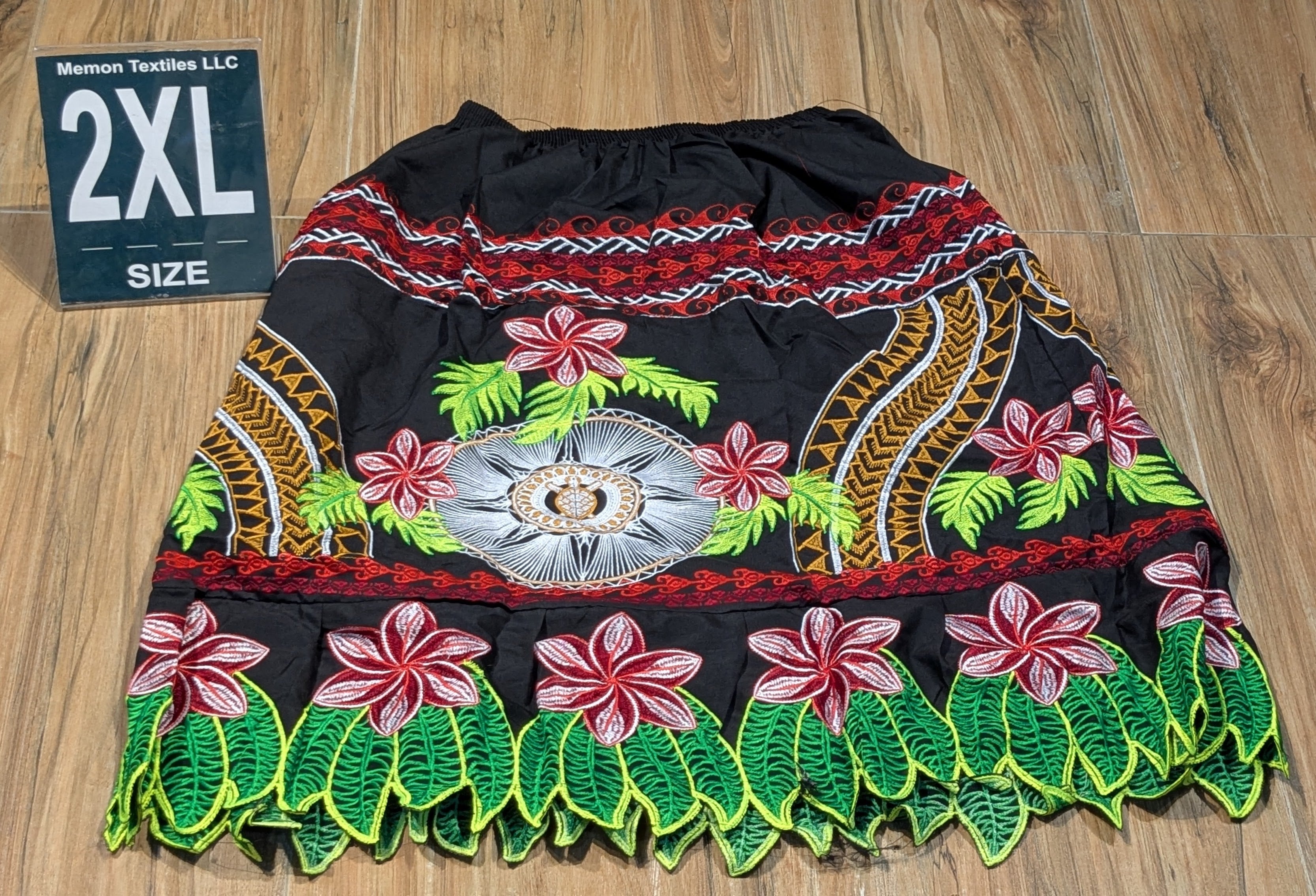 Floral Embroidered Island Skirts (Urohs) - 2XL #1499