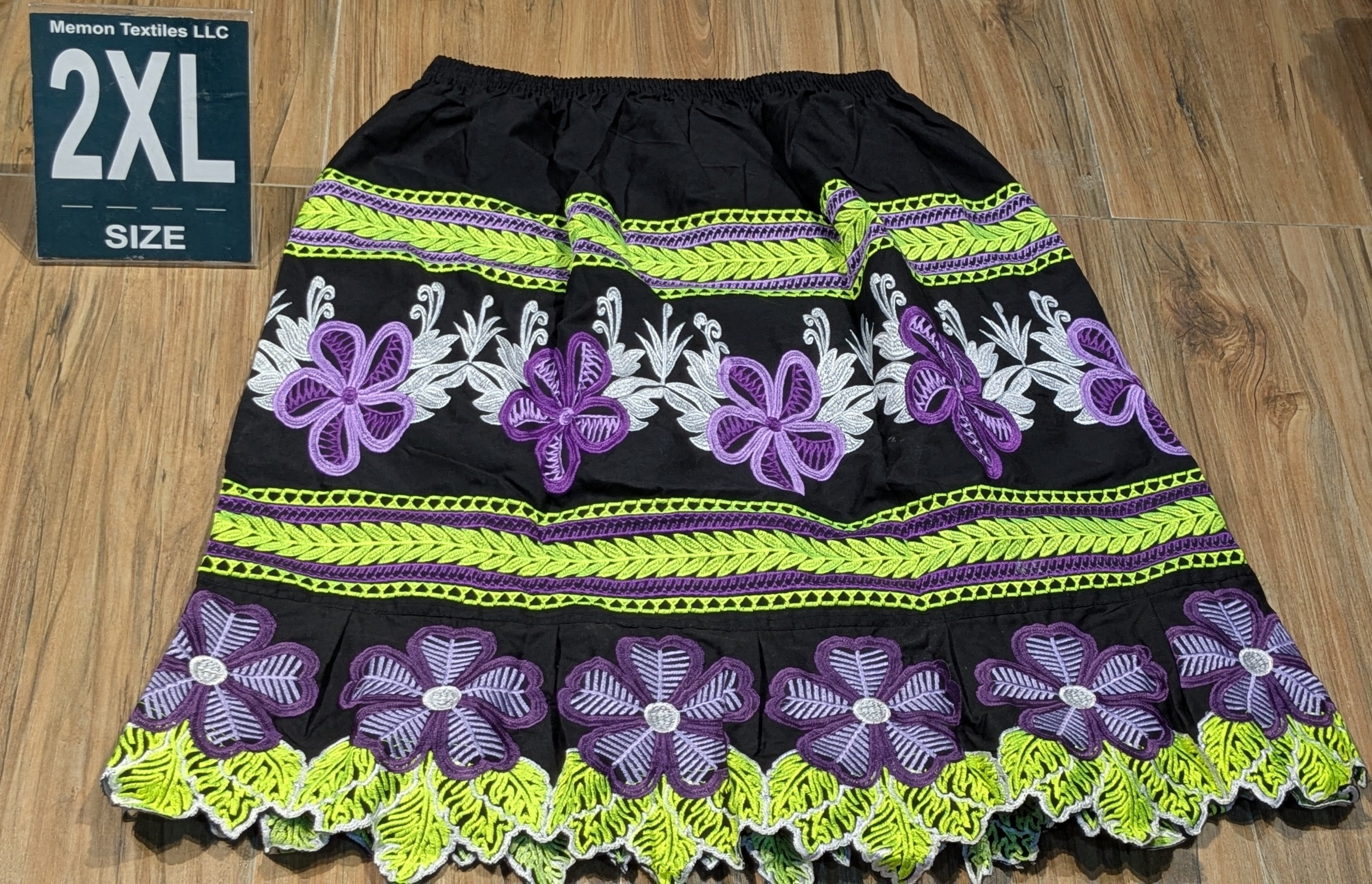 Floral Embroidered Island Skirts (Urohs) - 2XL #1501