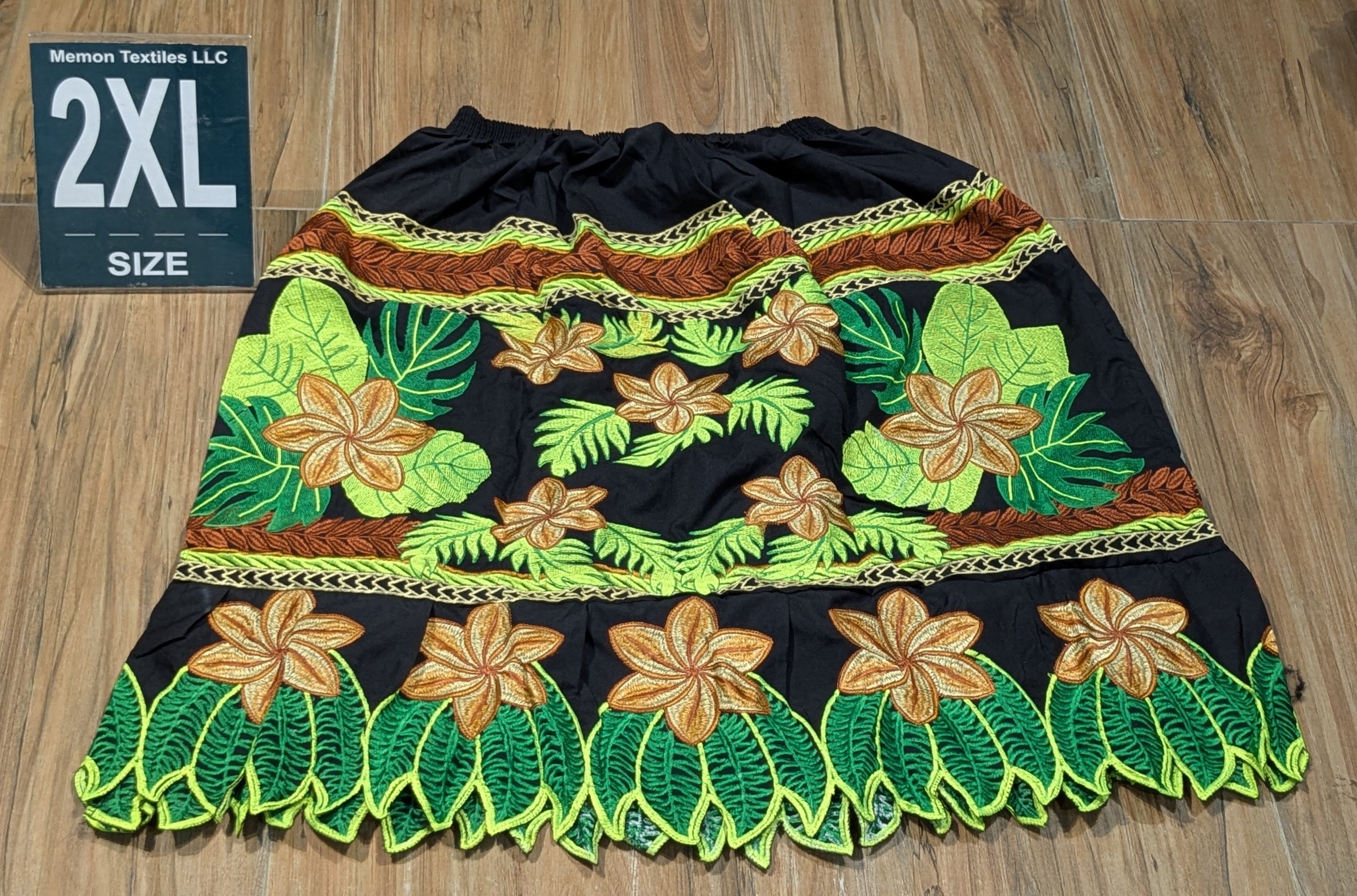 Floral Embroidered Island Skirts (Urohs) - 2XL #1502