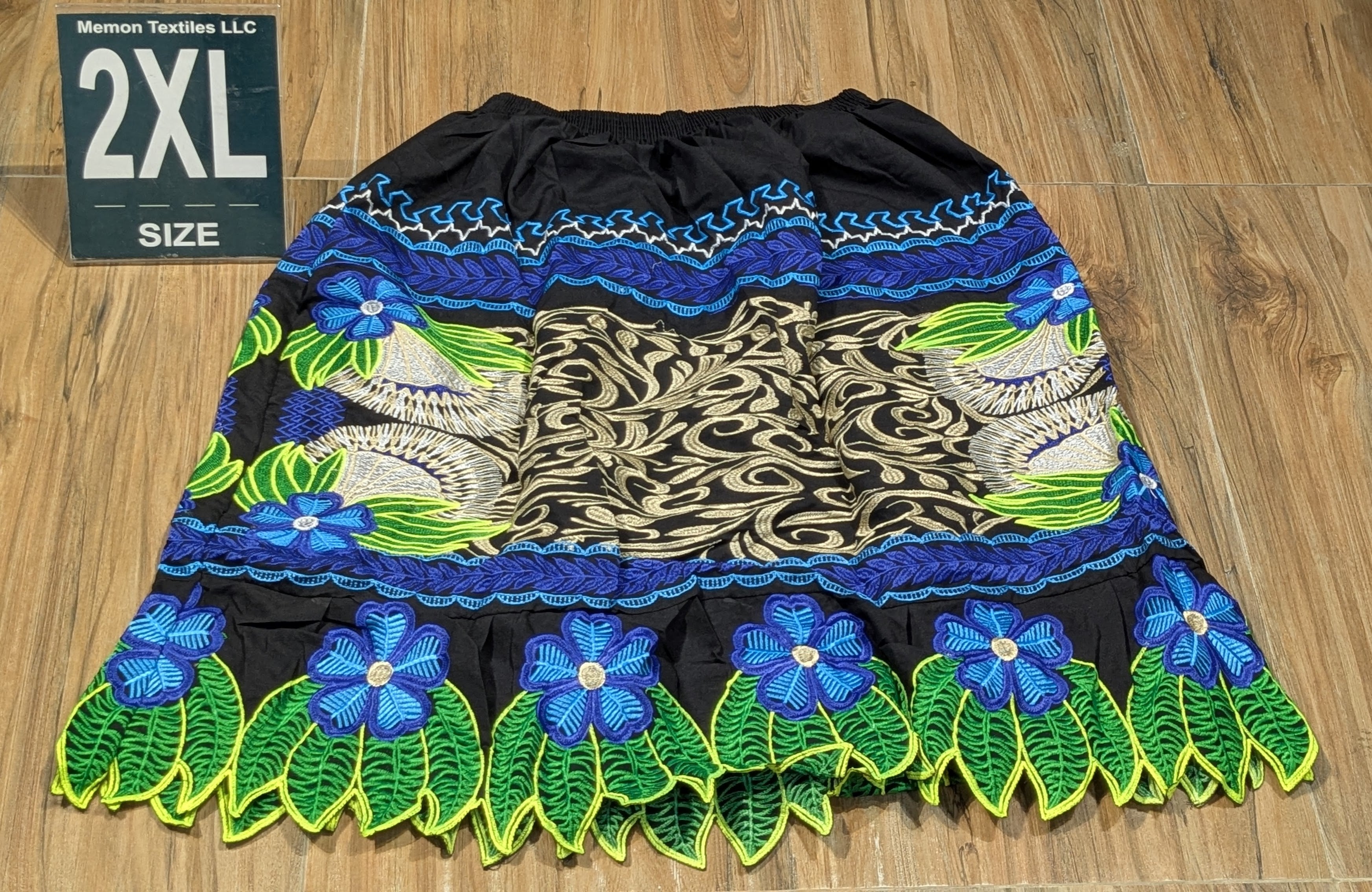 Floral Embroidered Island Skirts (Urohs) - 2XL #1503