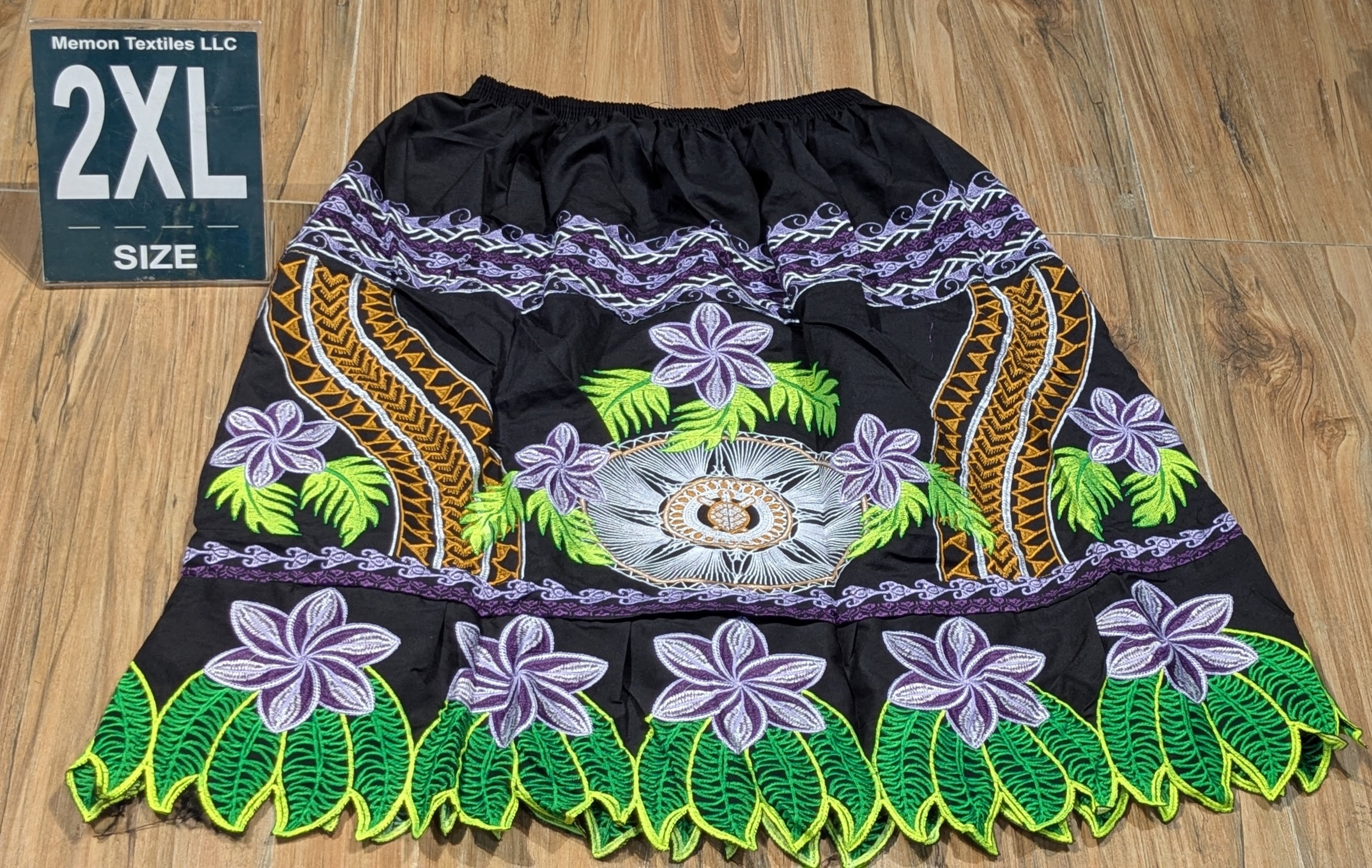 Floral Embroidered Island Skirts (Urohs) - 2XL #1504