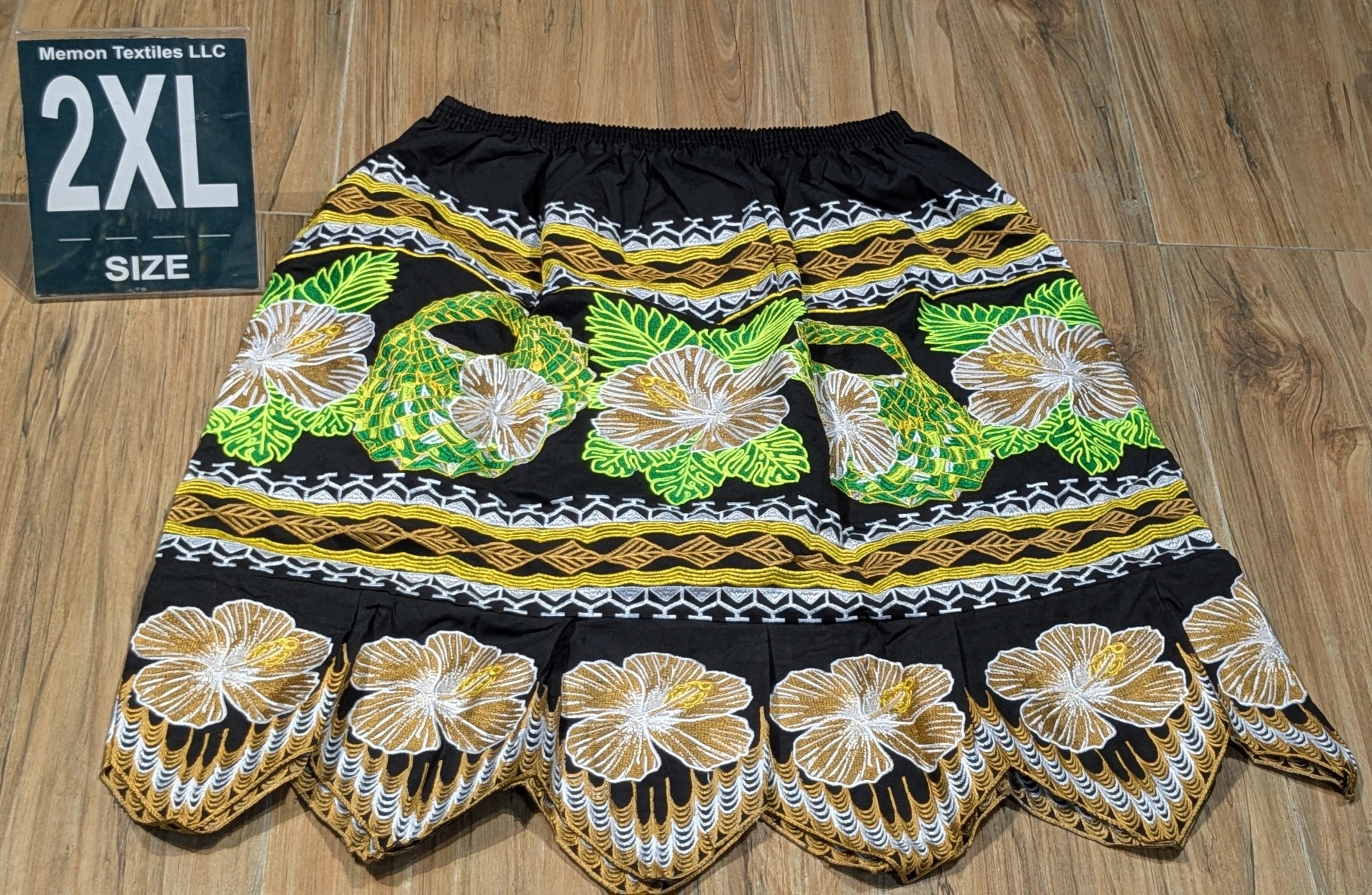 Floral Embroidered Island Skirts (Urohs) - 2XL #1506