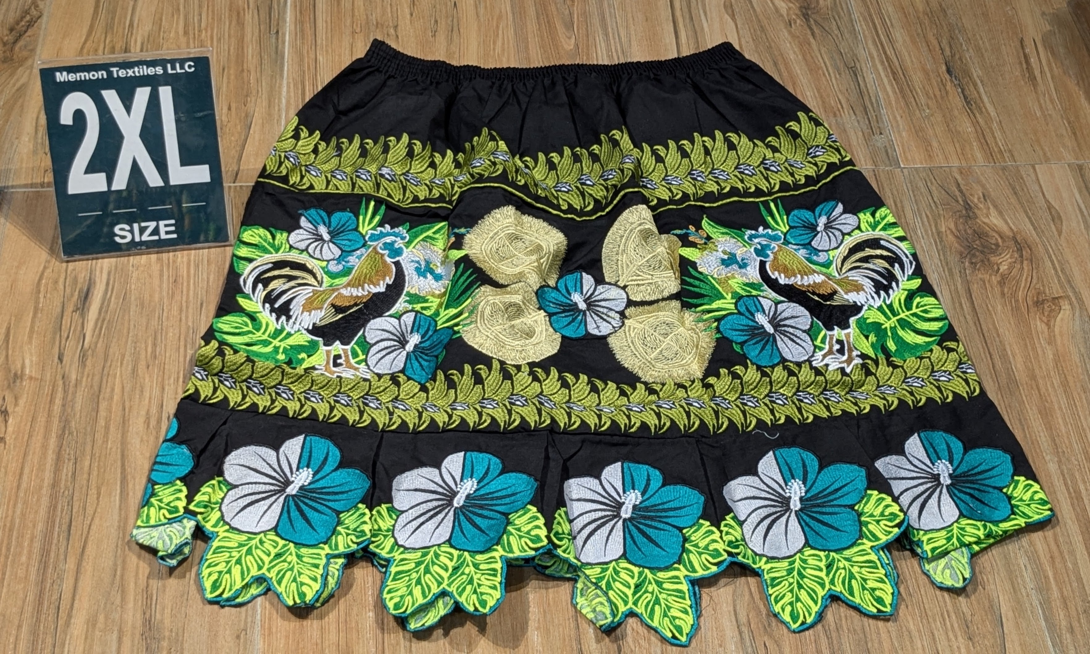 Floral Embroidered Island Skirts (Urohs) - 2XL #1507