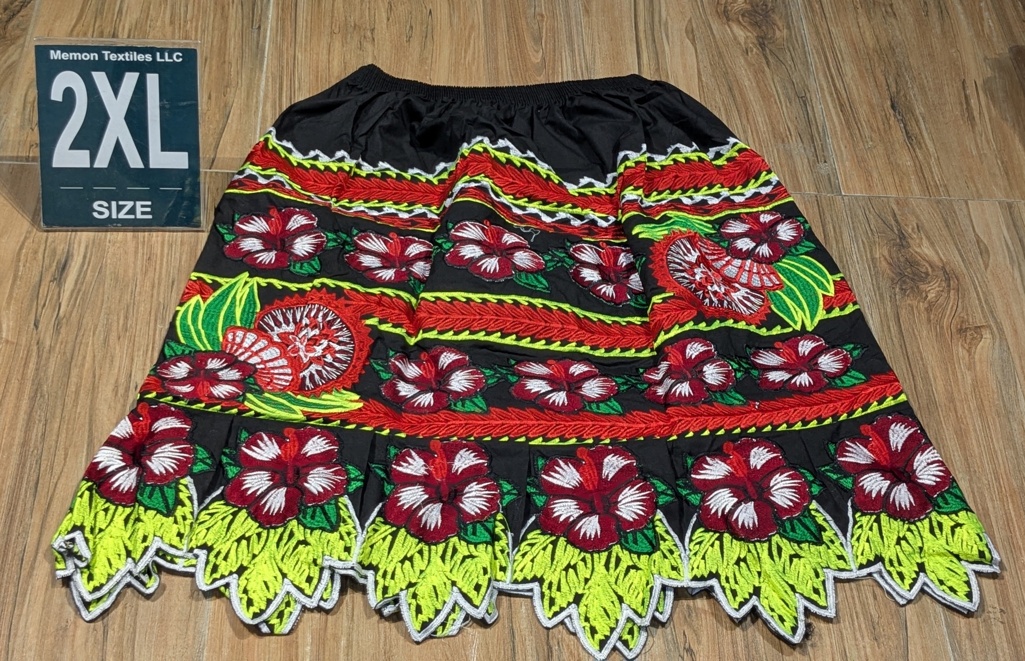 Floral Embroidered Island Skirts (Urohs) - 2XL #1510