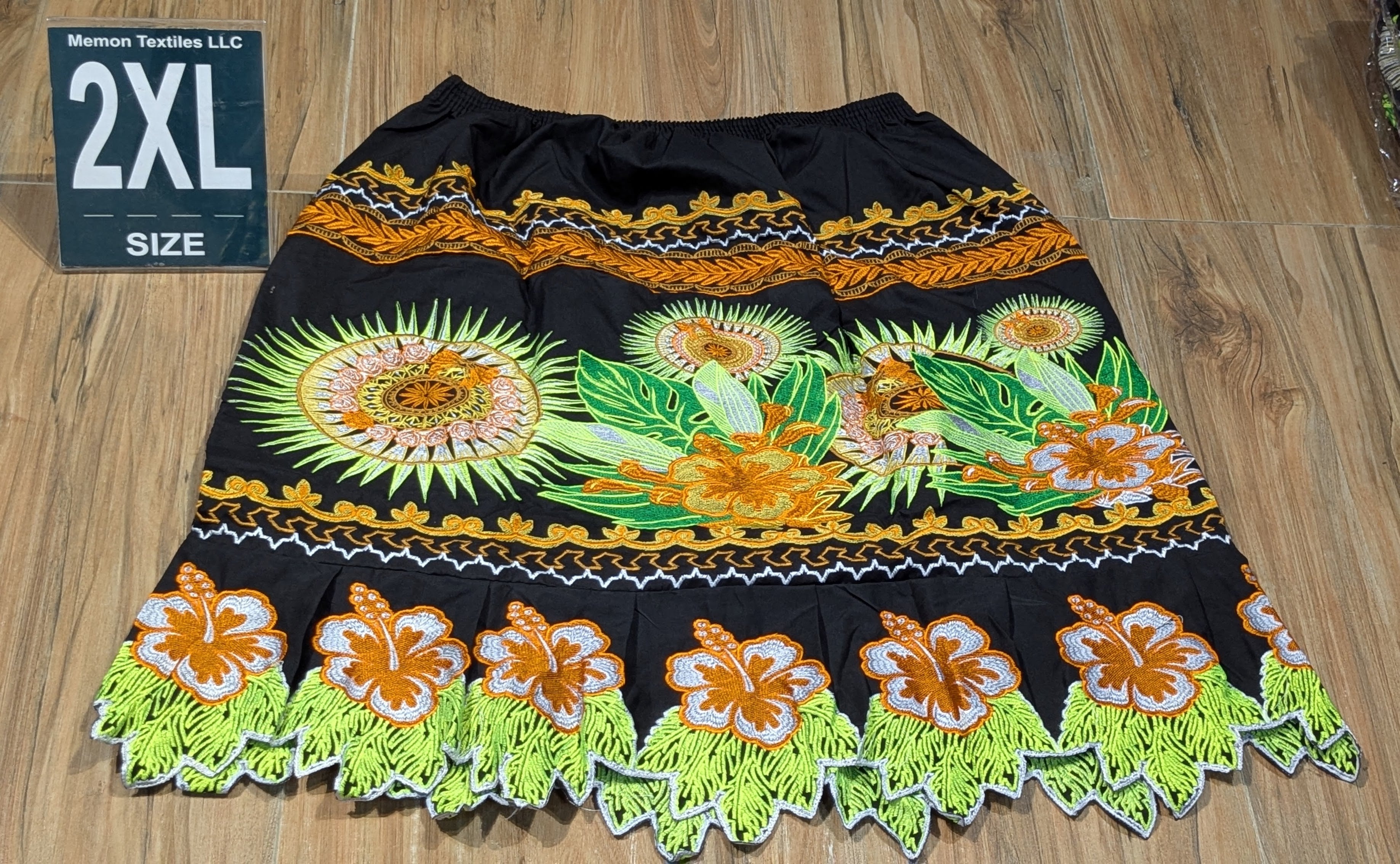 Floral Embroidered Island Skirts (Urohs) - 2XL #1513