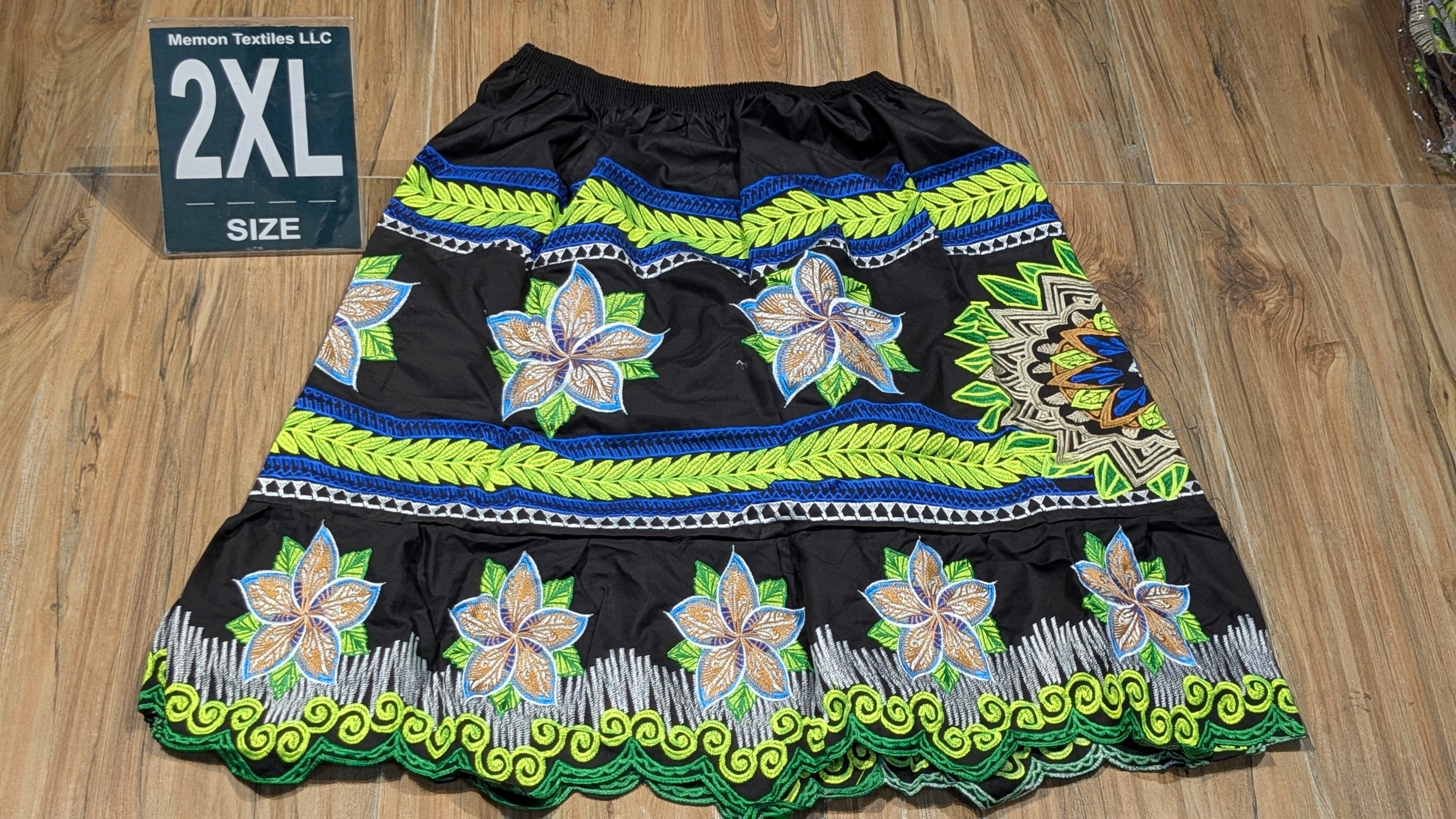 Floral Embroidered Island Skirts (Urohs) - 2XL #1516