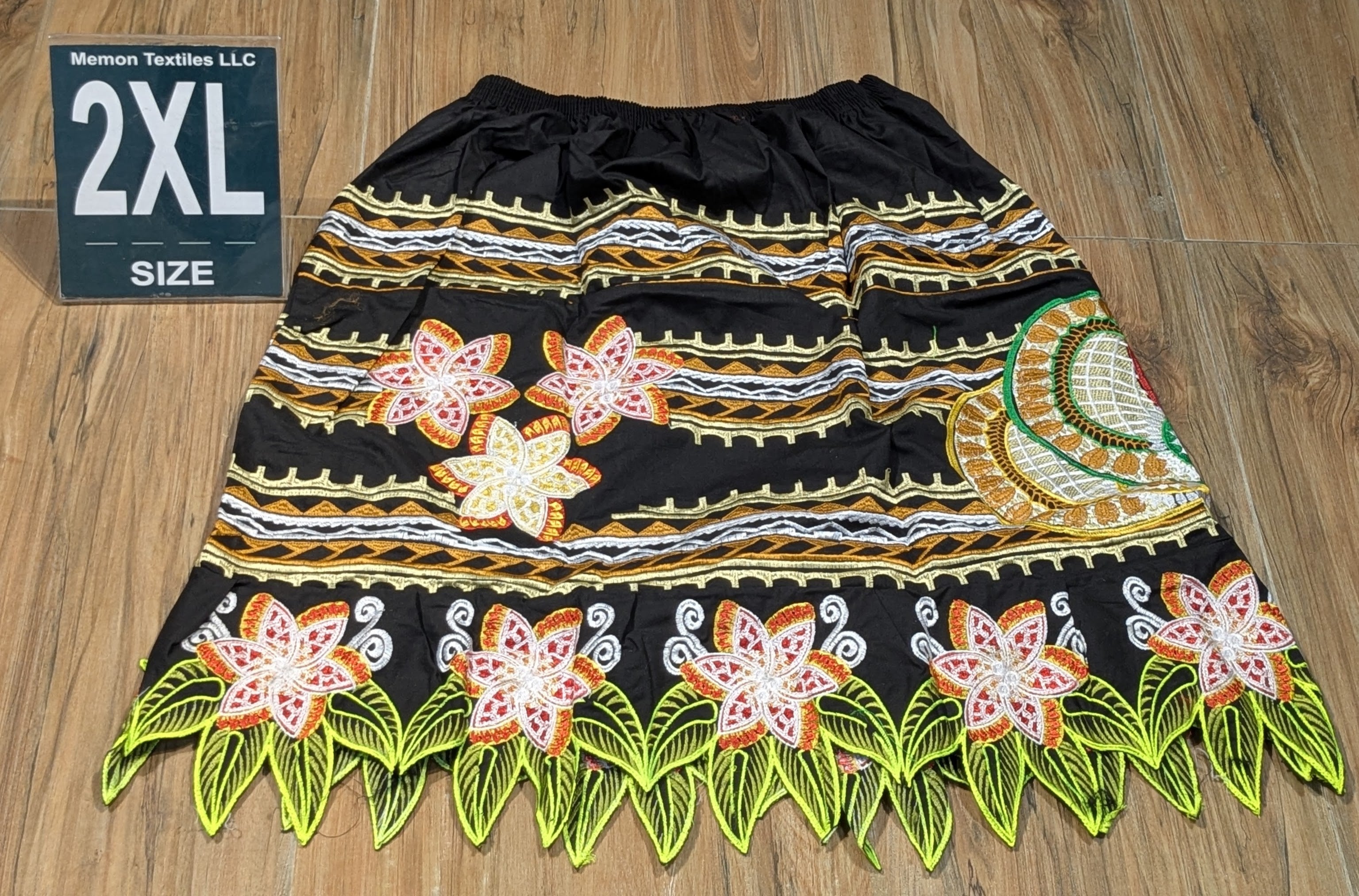 Floral Embroidered Island Skirts (Urohs) - 2XL #1518