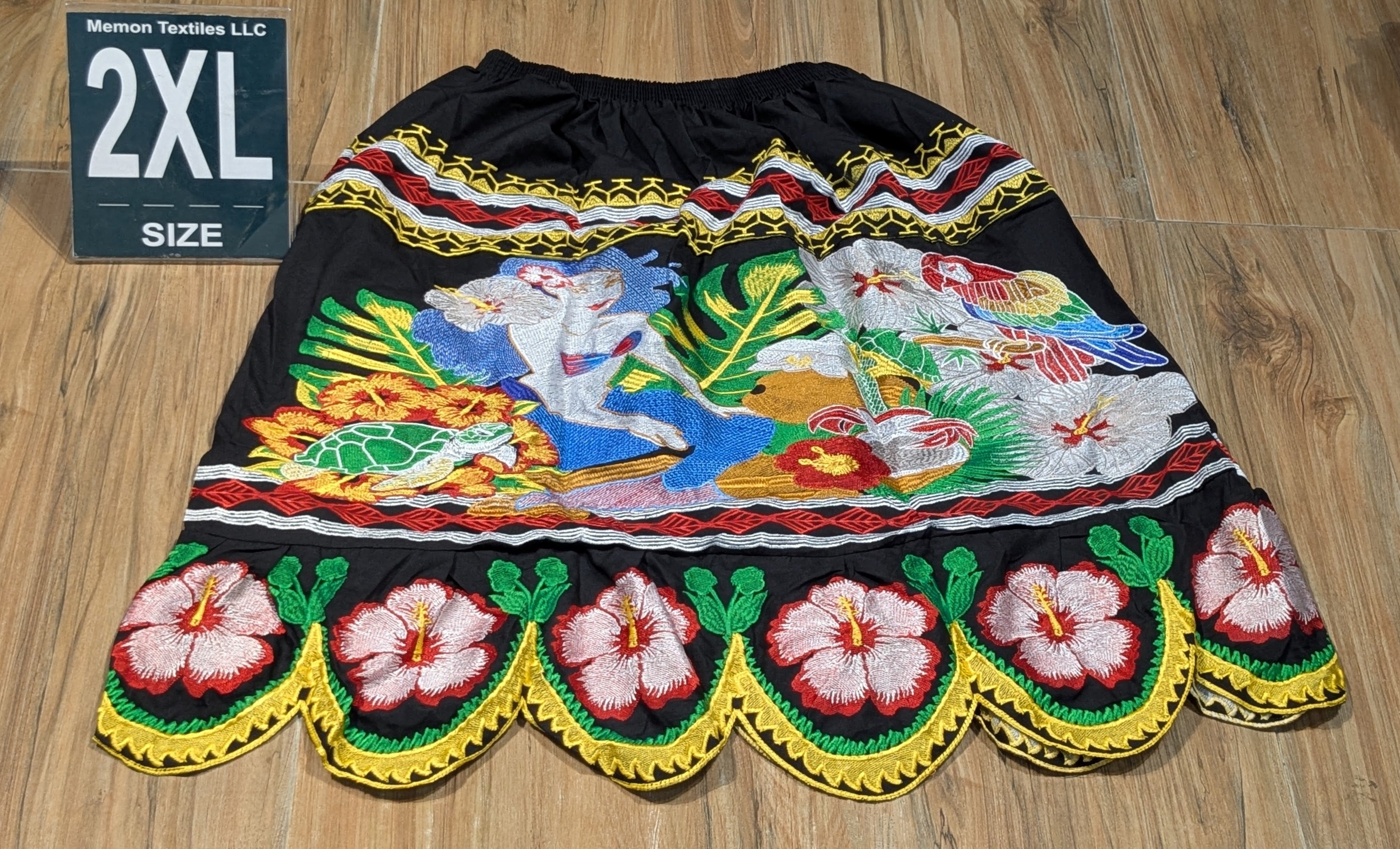 Floral Embroidered Island Skirts (Urohs) - 2XL #1519