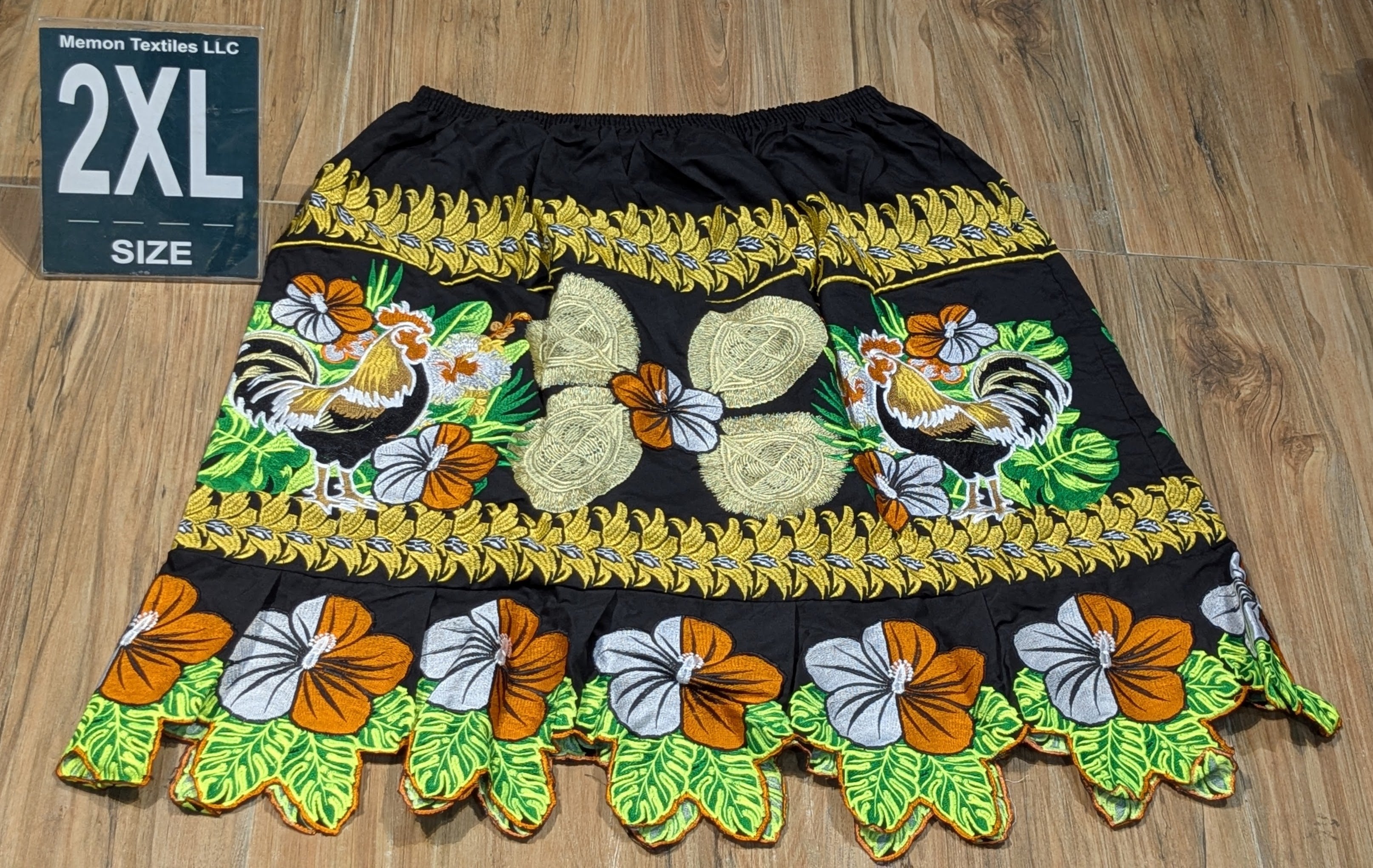 Floral Embroidered Island Skirts (Urohs) - 2XL #1520