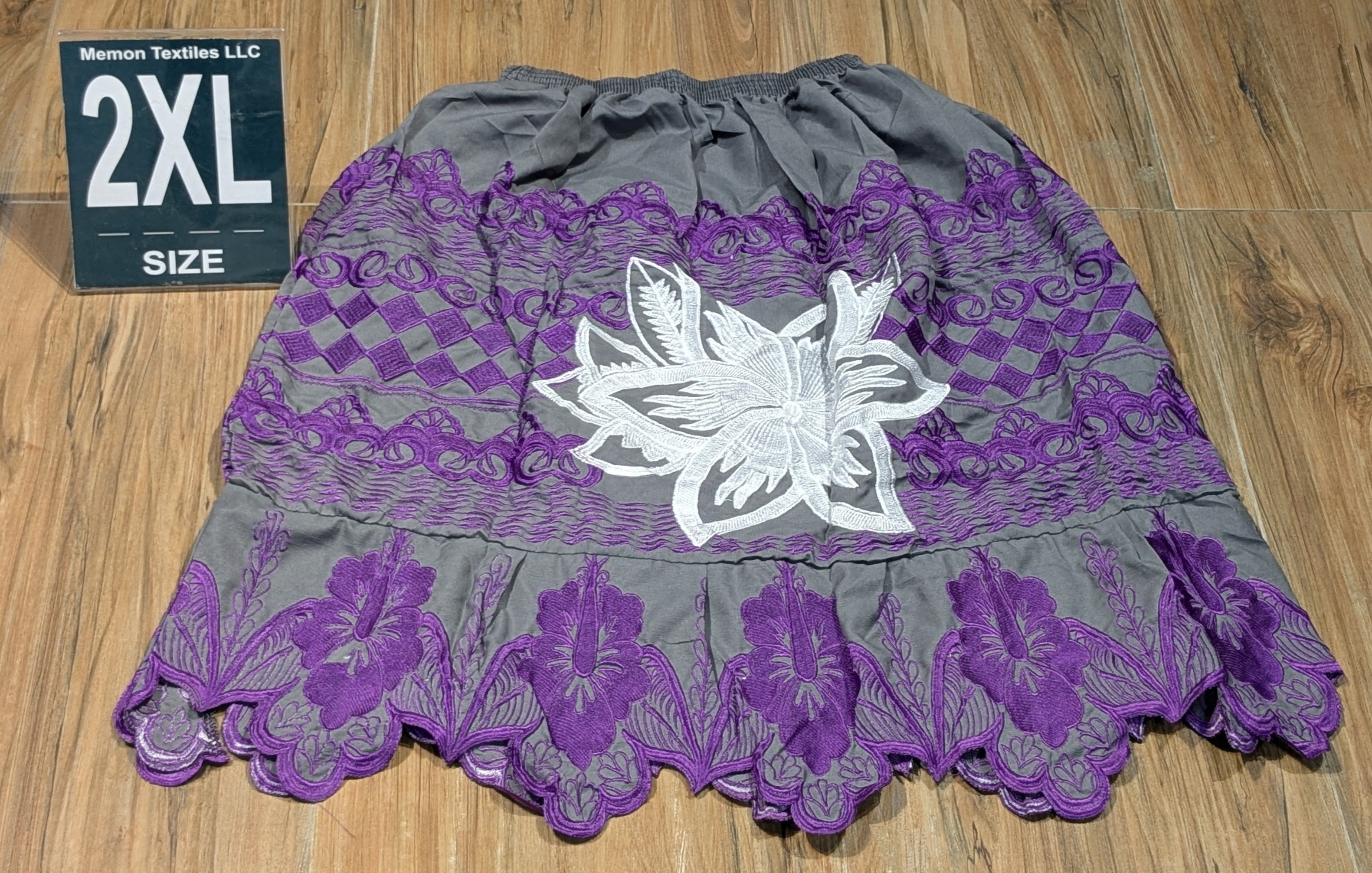 Floral Embroidered Island Skirts (Urohs) - 2XL #1521