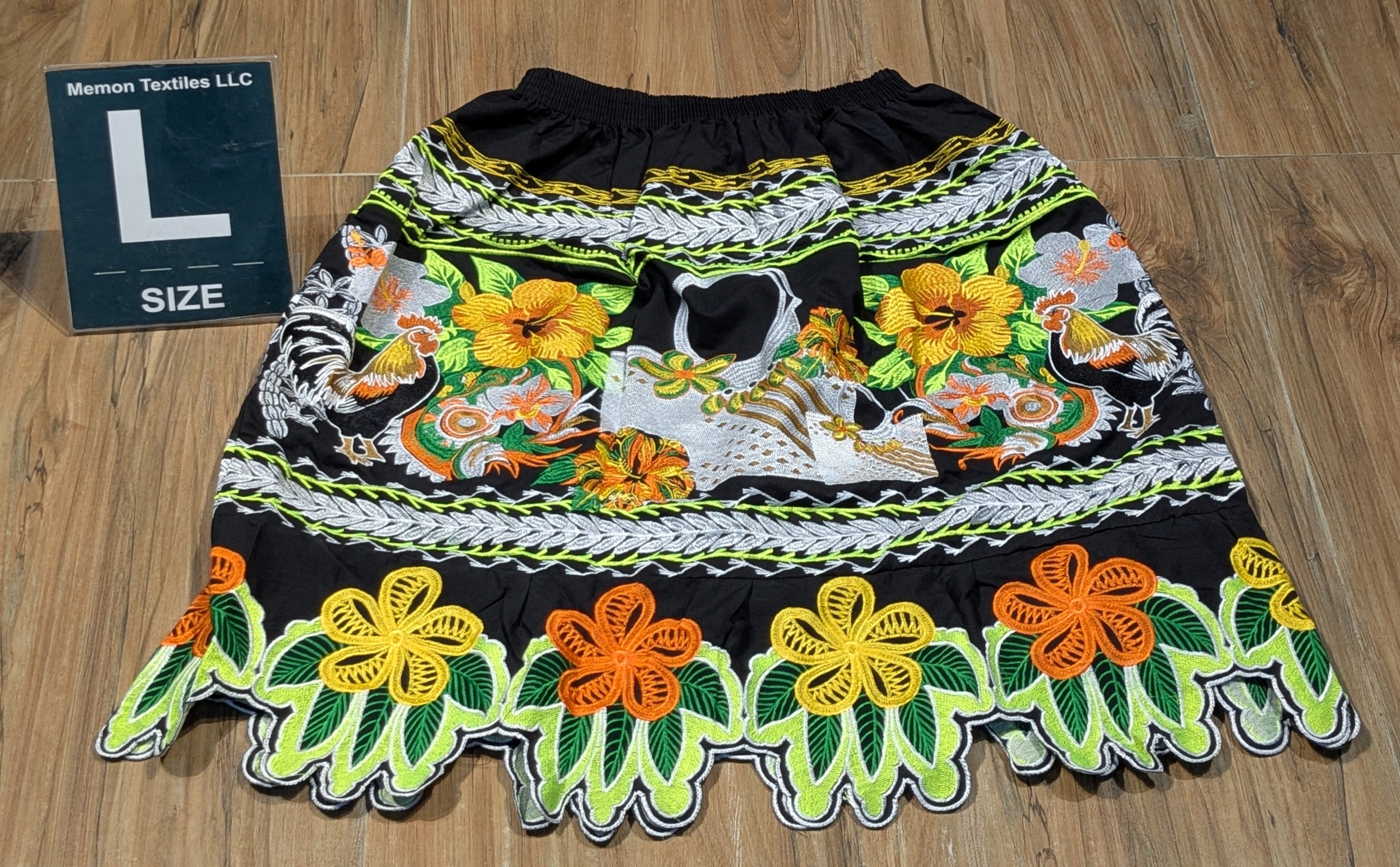 Floral Embroidered Island Skirts (Urohs) - L #1524