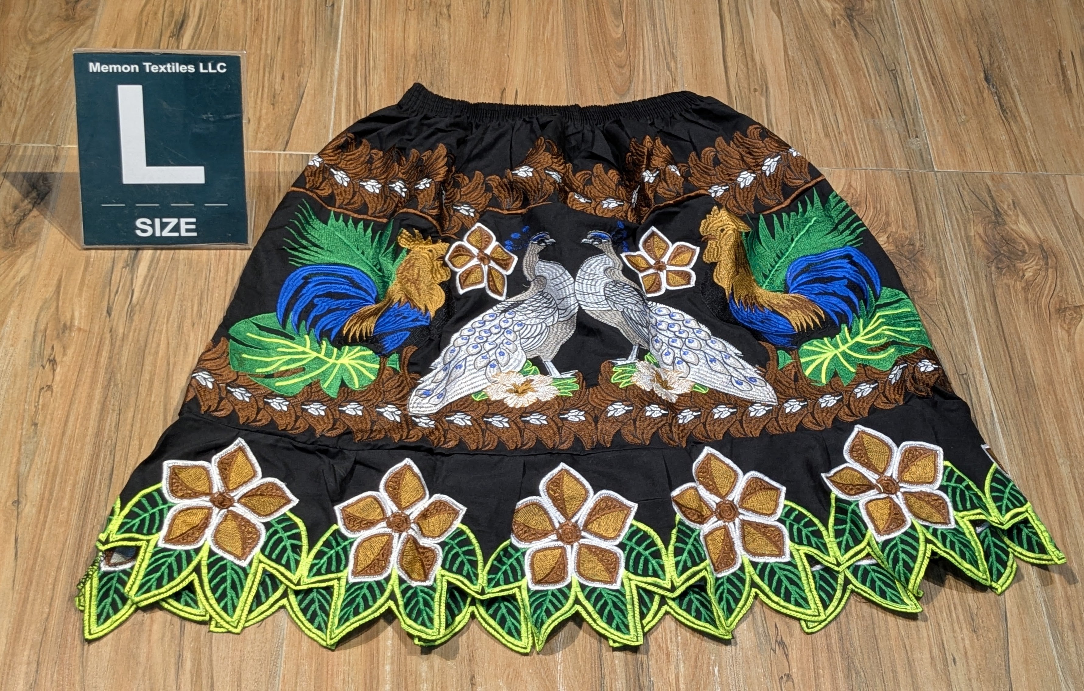Floral Embroidered Island Skirts (Urohs) - L #1526