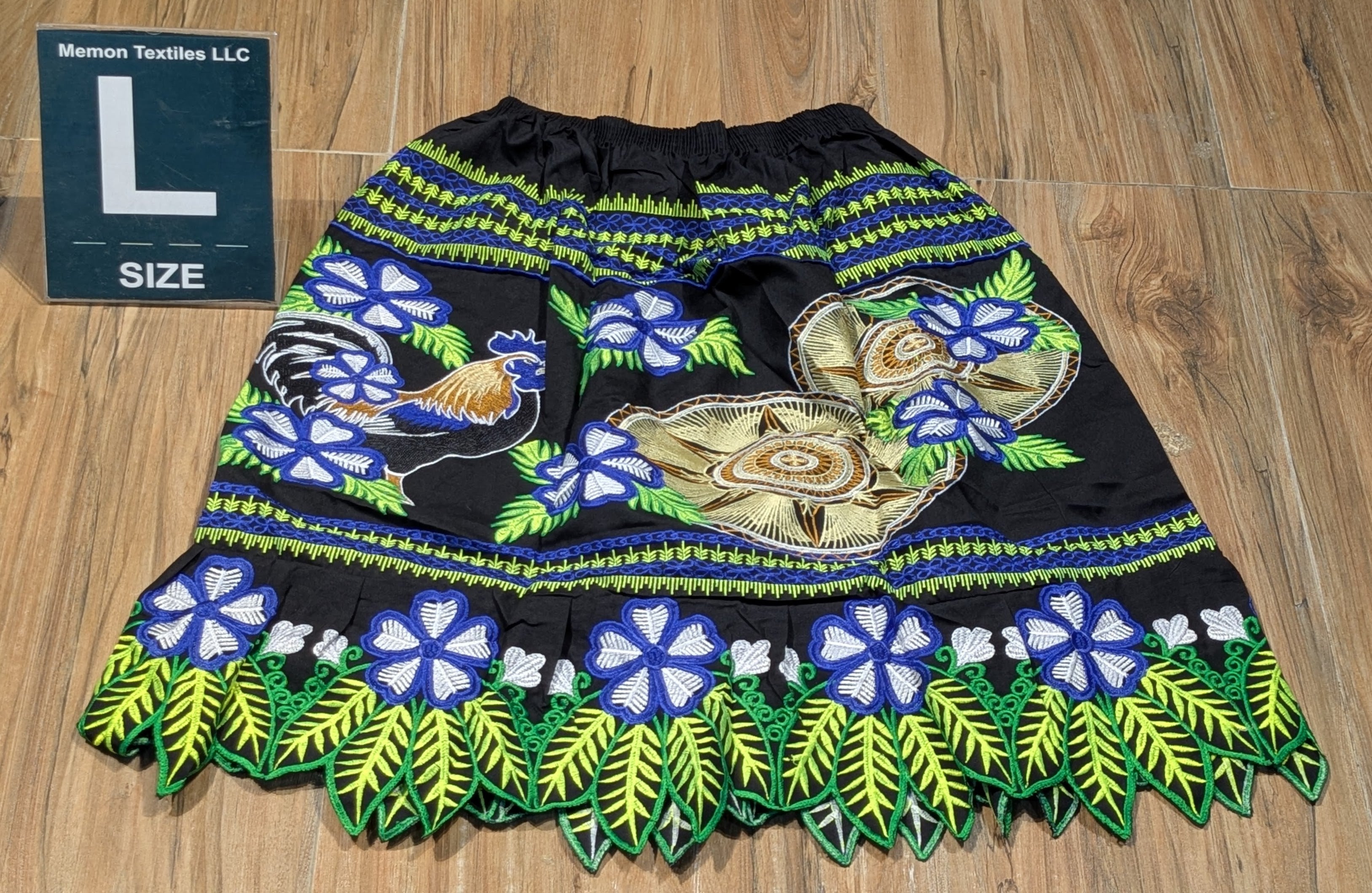 Floral Embroidered Island Skirts (Urohs) - L #1528