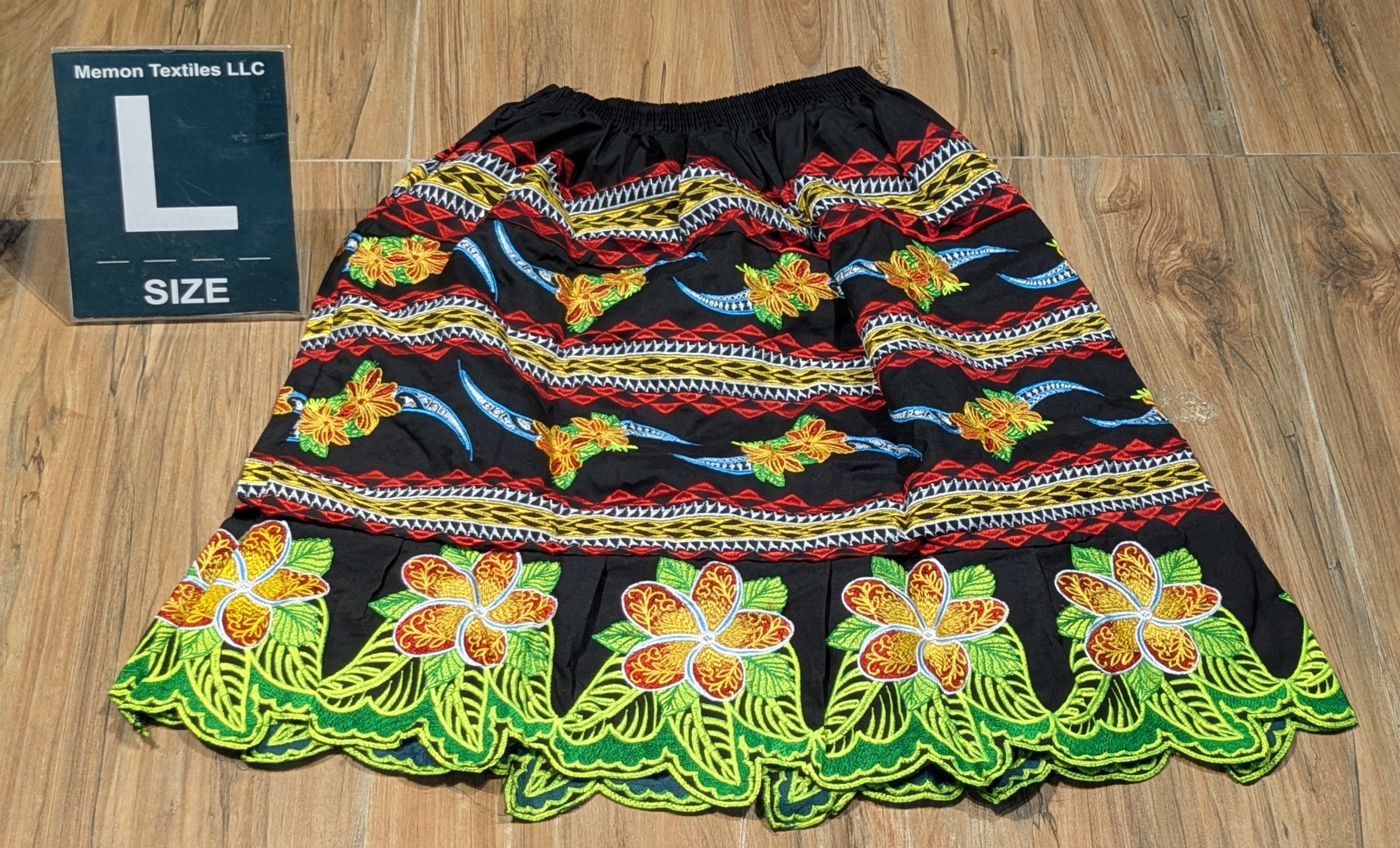 Floral Embroidered Island Skirts (Urohs) - L #1530