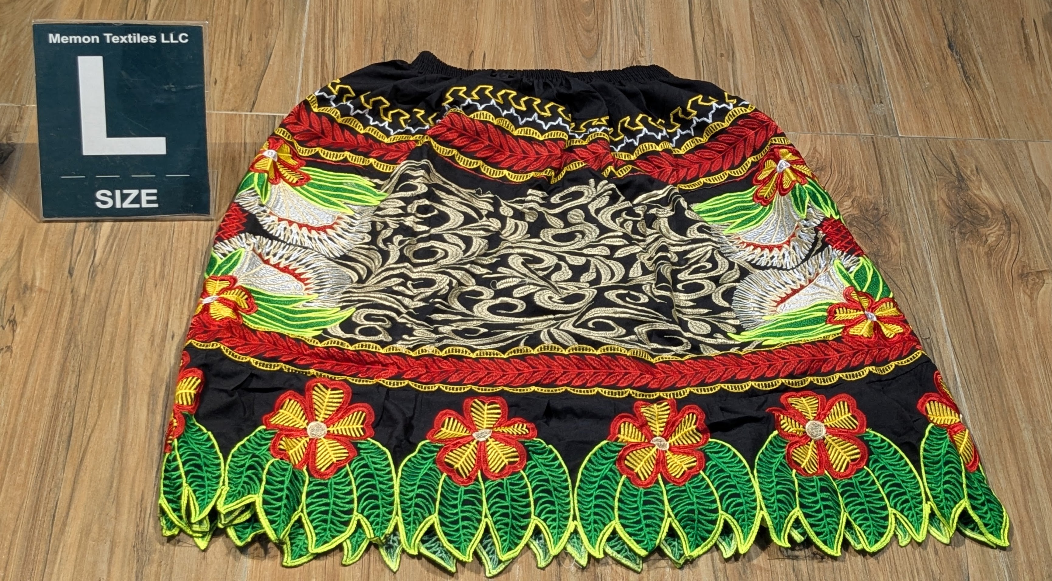 Floral Embroidered Island Skirts (Urohs) - L #1531