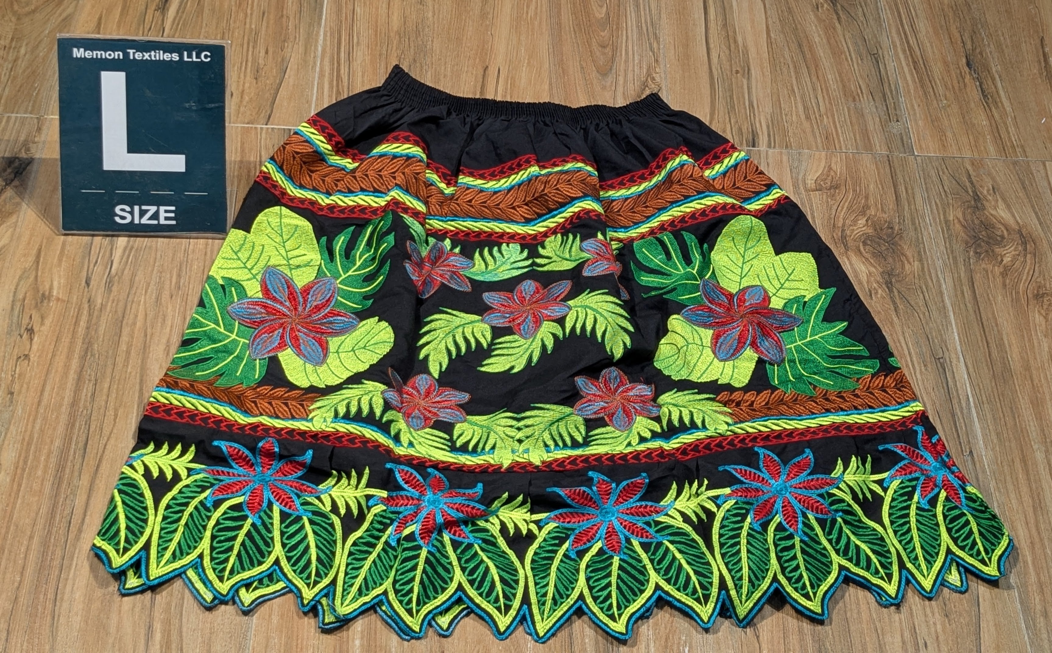 Floral Embroidered Island Skirts (Urohs) - L #1533