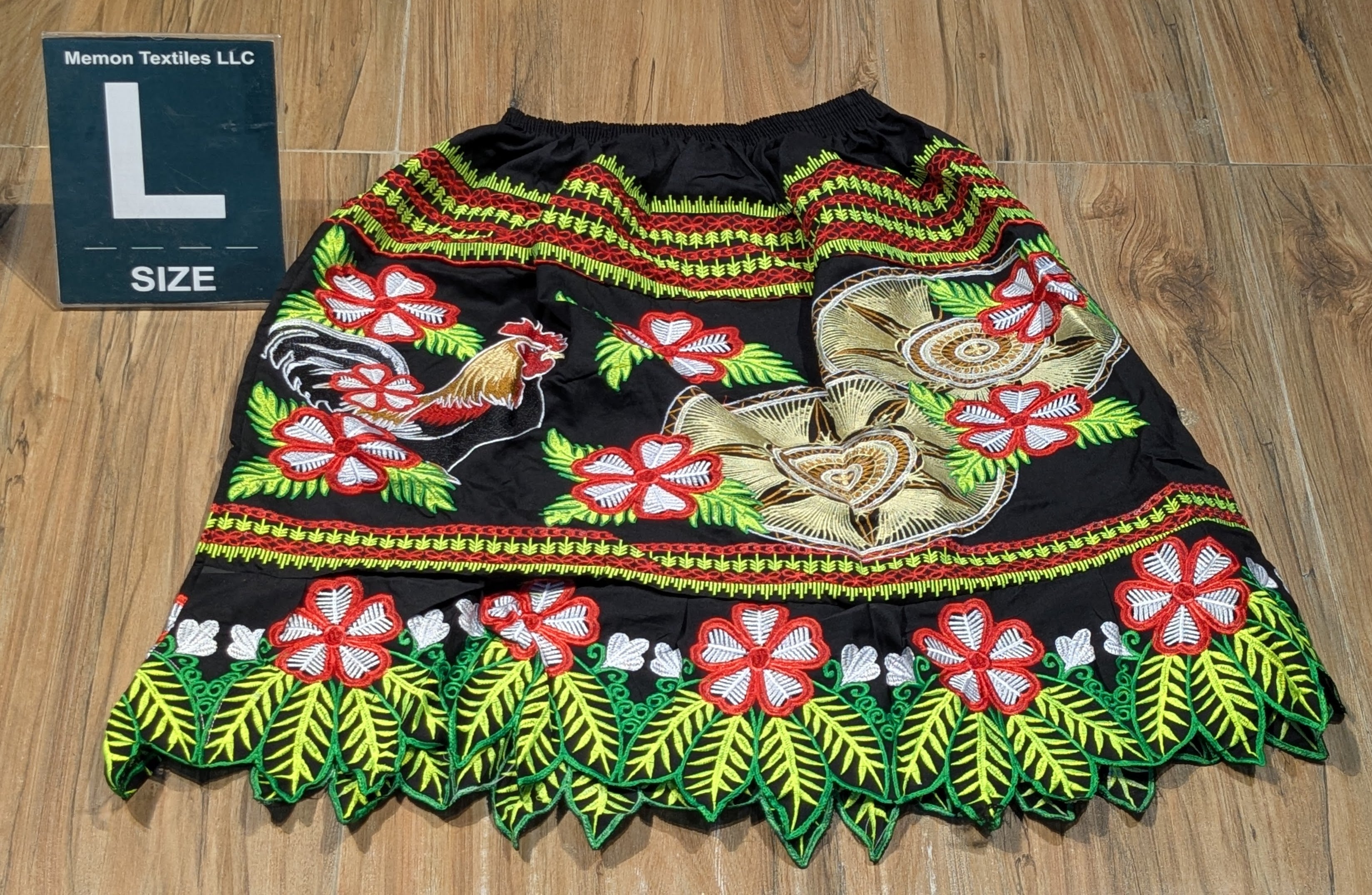 Floral Embroidered Island Skirts (Urohs) - L #1534