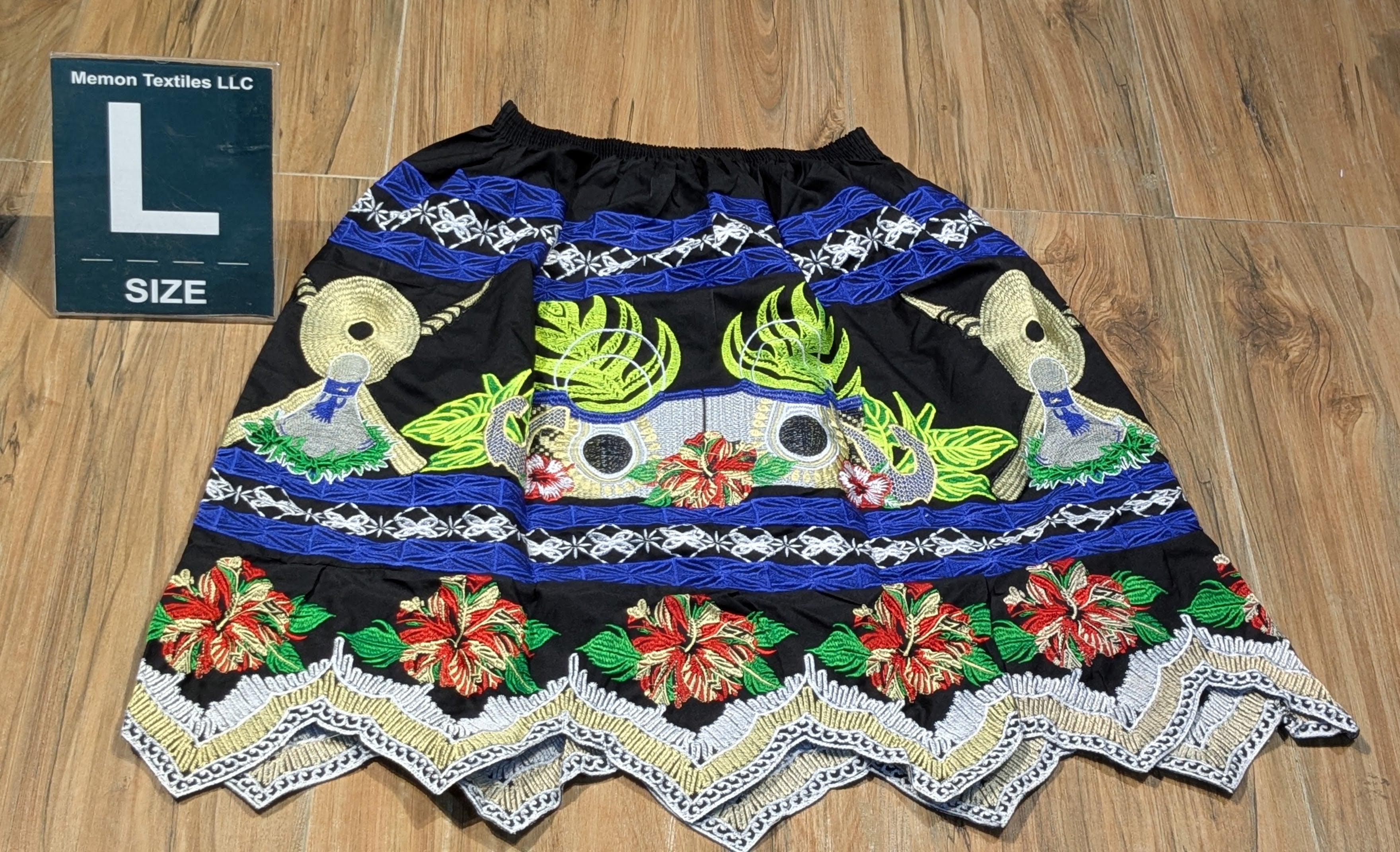 Floral Embroidered Island Skirts (Urohs) - L #1535