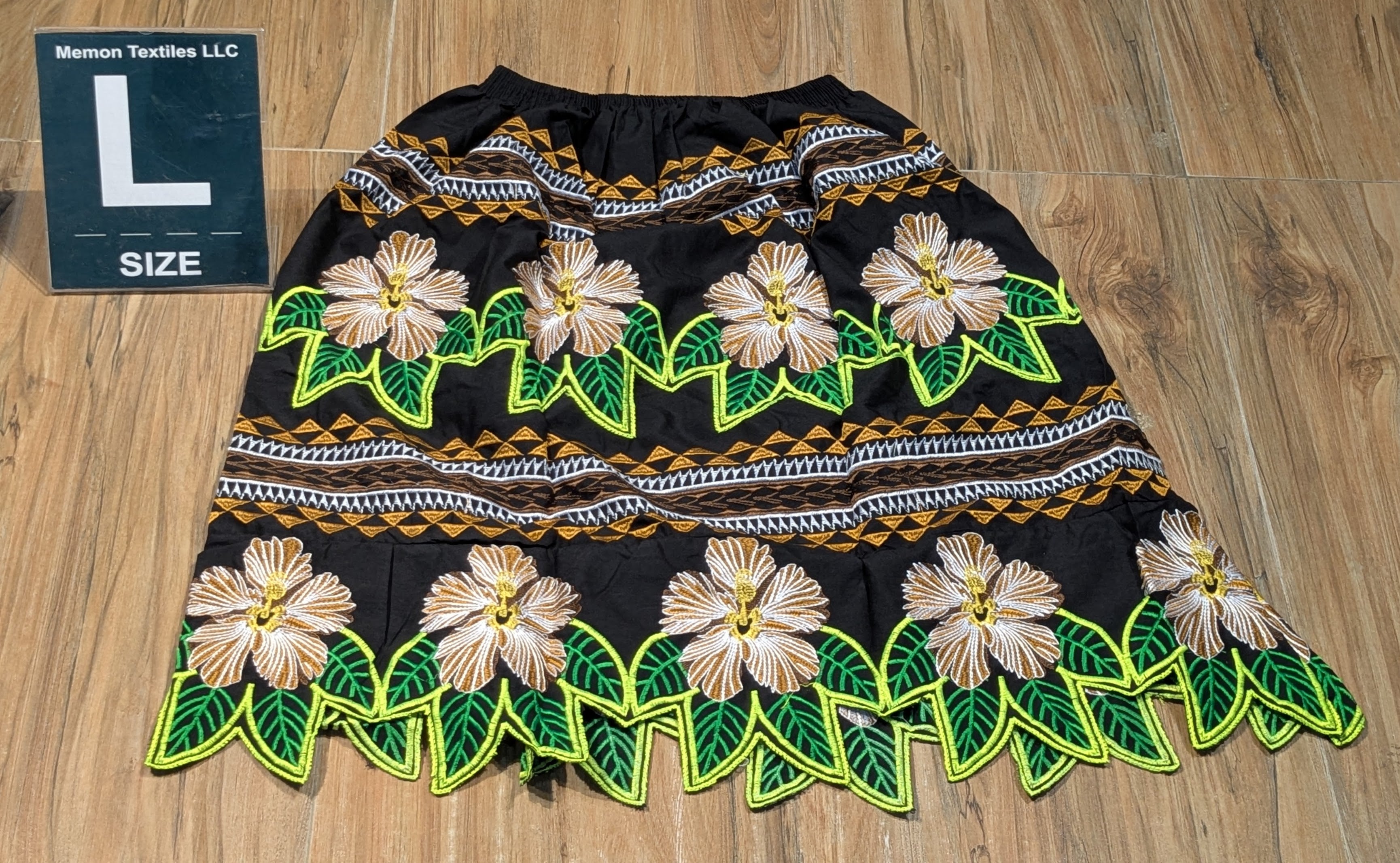 Floral Embroidered Island Skirts (Urohs) - L #1546