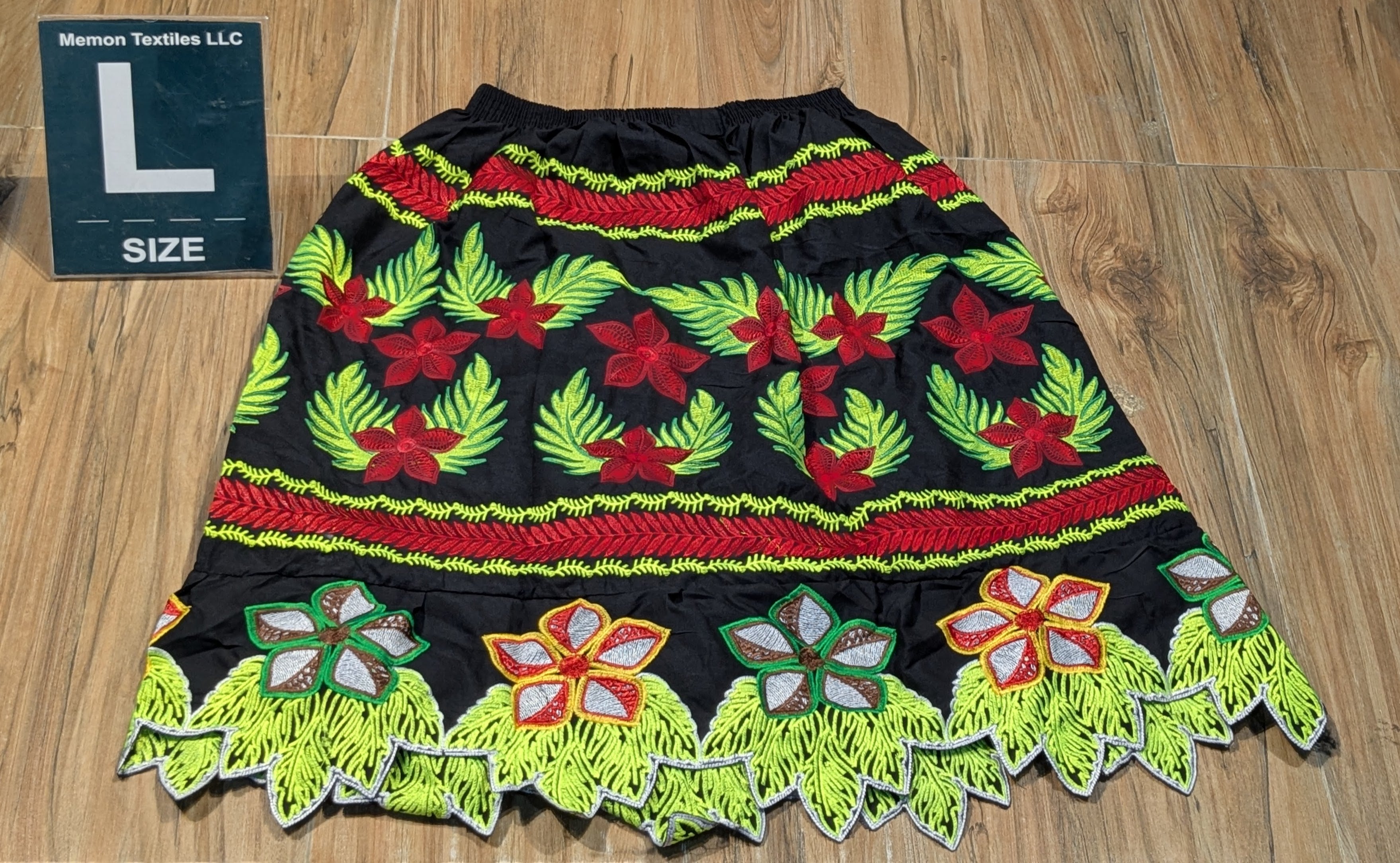 Floral Embroidered Island Skirts (Urohs) - L #1547