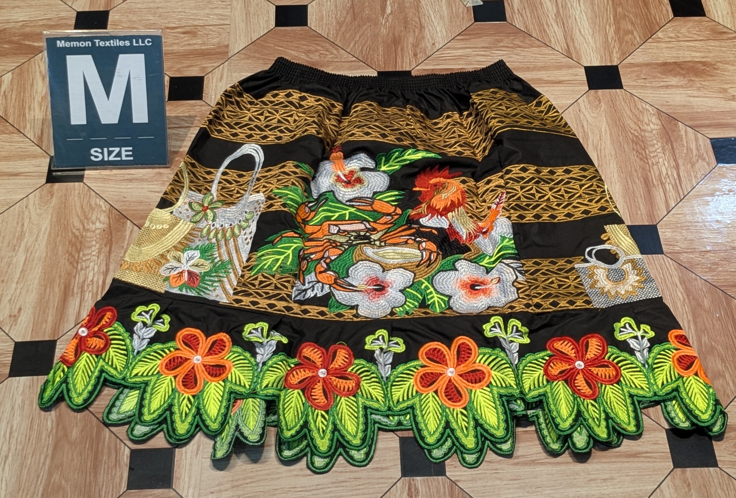 Floral Embroidered Island Skirts (Urohs) - M