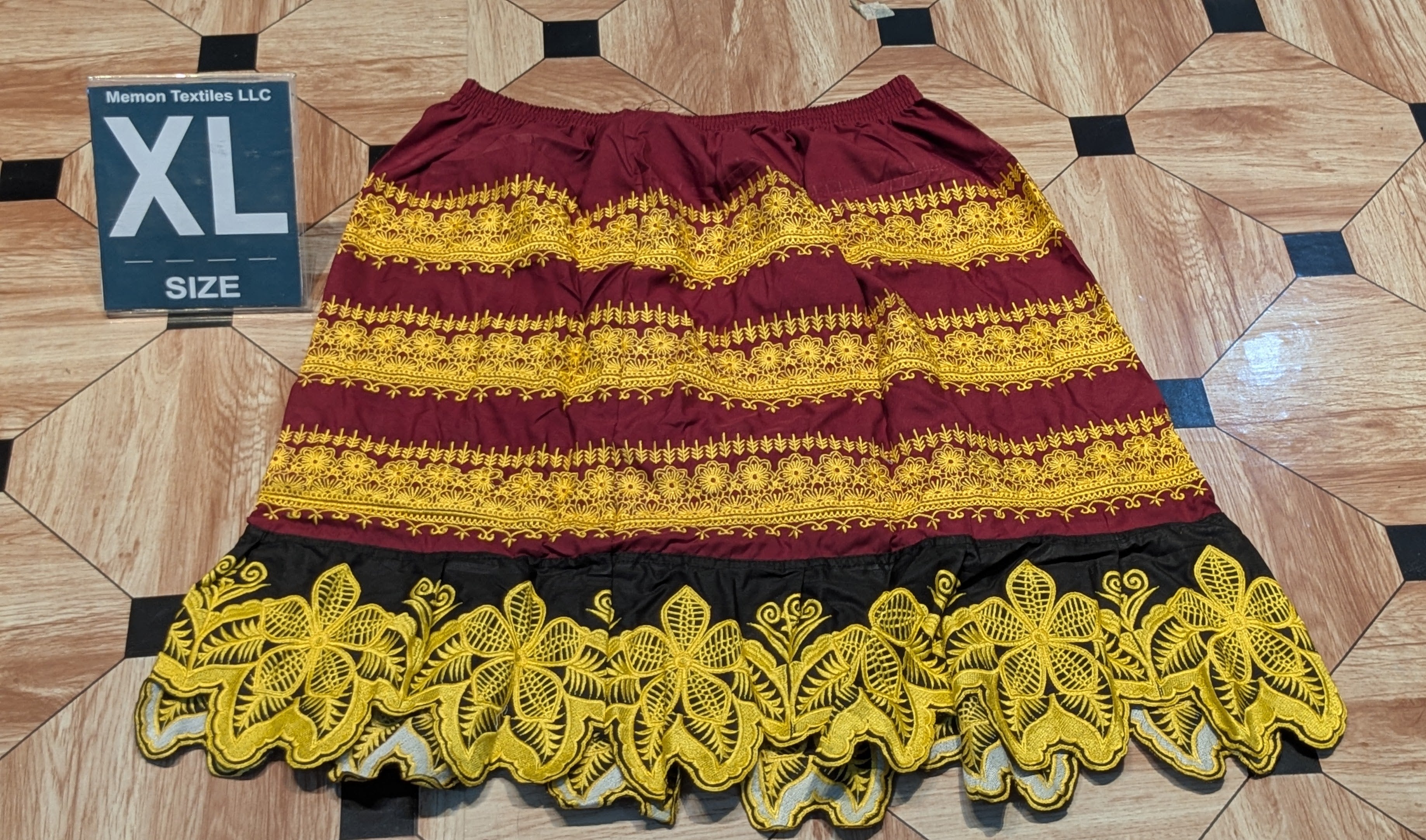 Floral Embroidered Island Skirts (Urohs) - XL