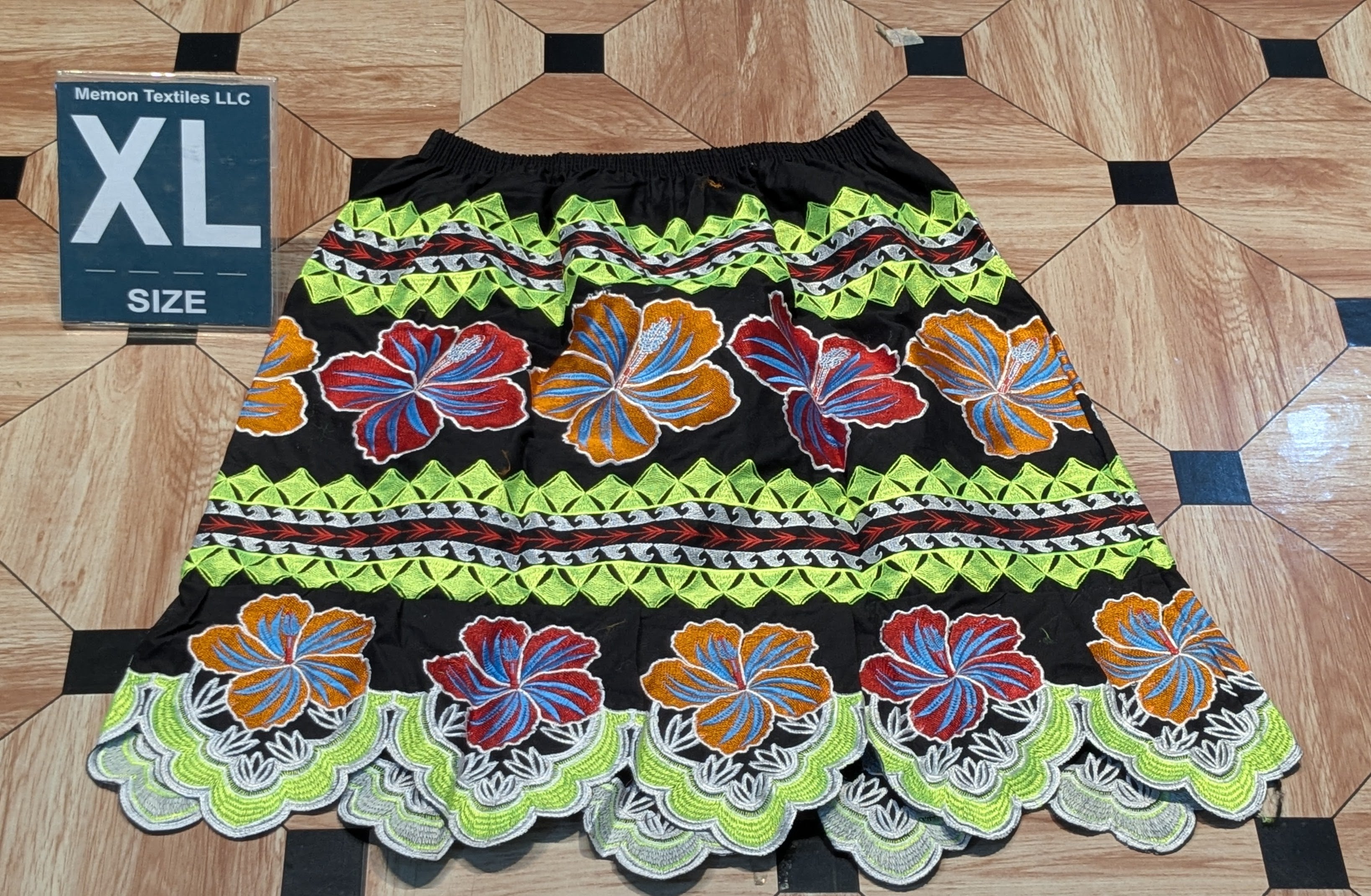 Floral Embroidered Island Skirts (Urohs) - XL