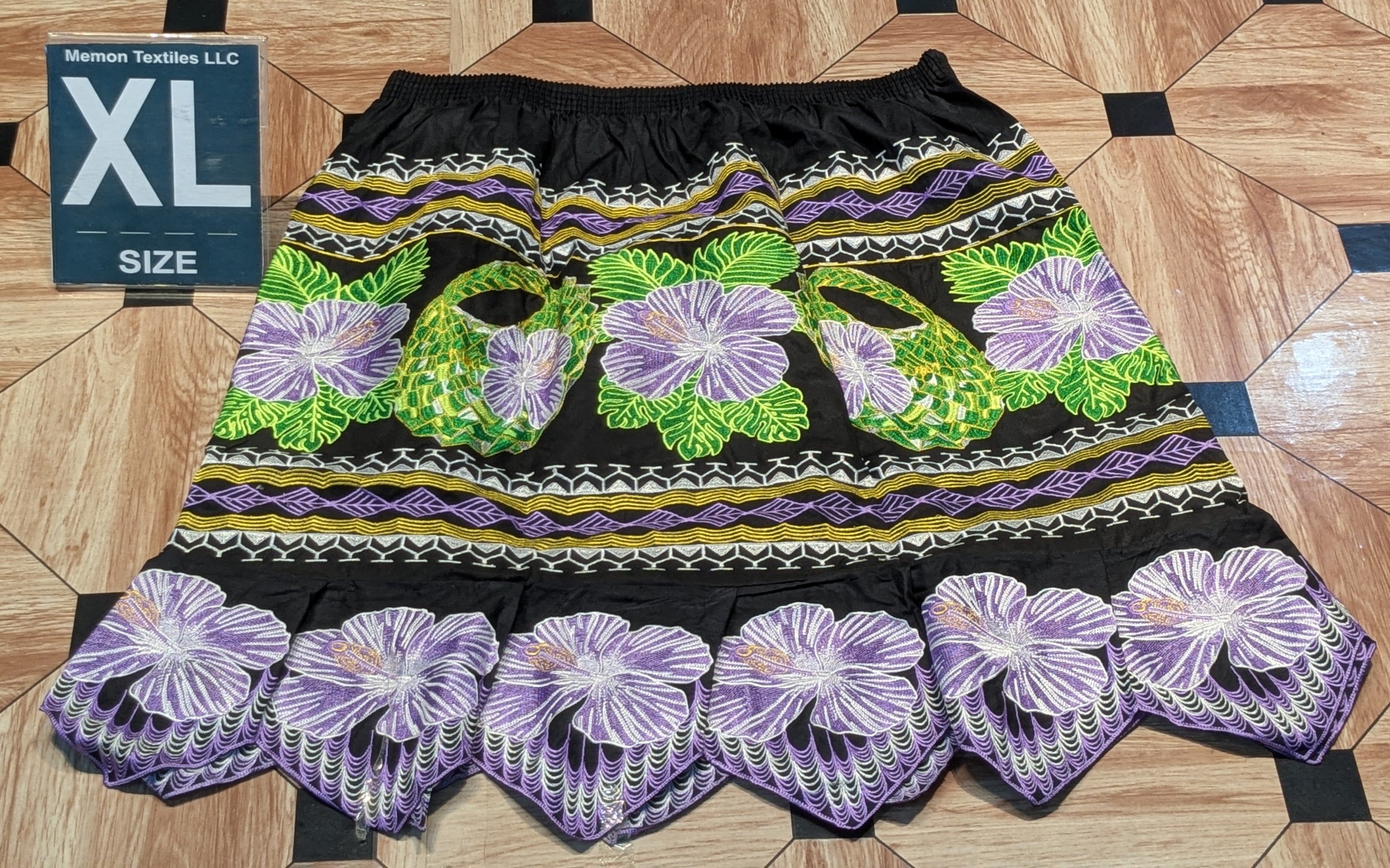 Floral Embroidered Island Skirts (Urohs) - XL