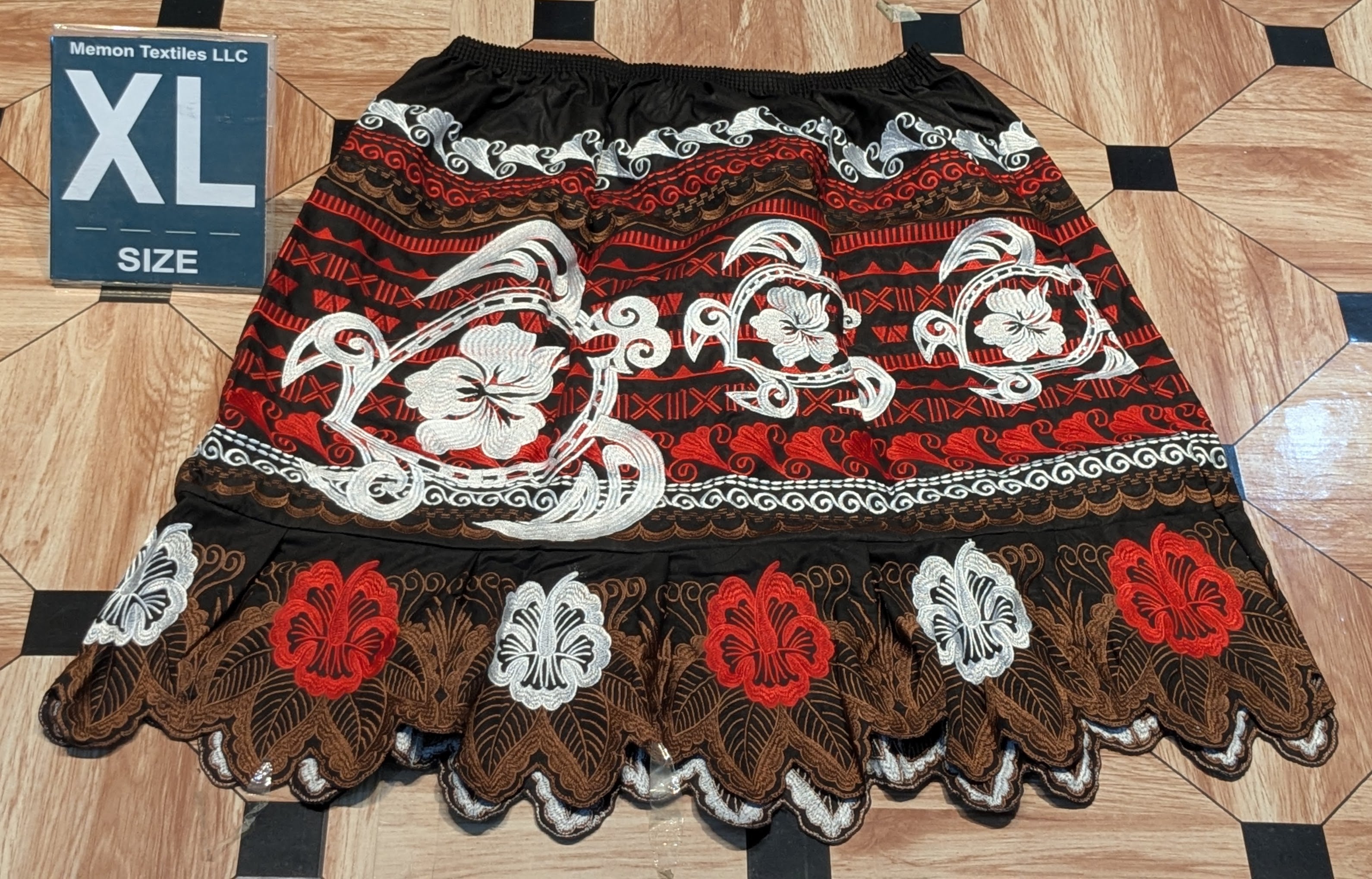 Floral Embroidered Island Skirts (Urohs) - XL